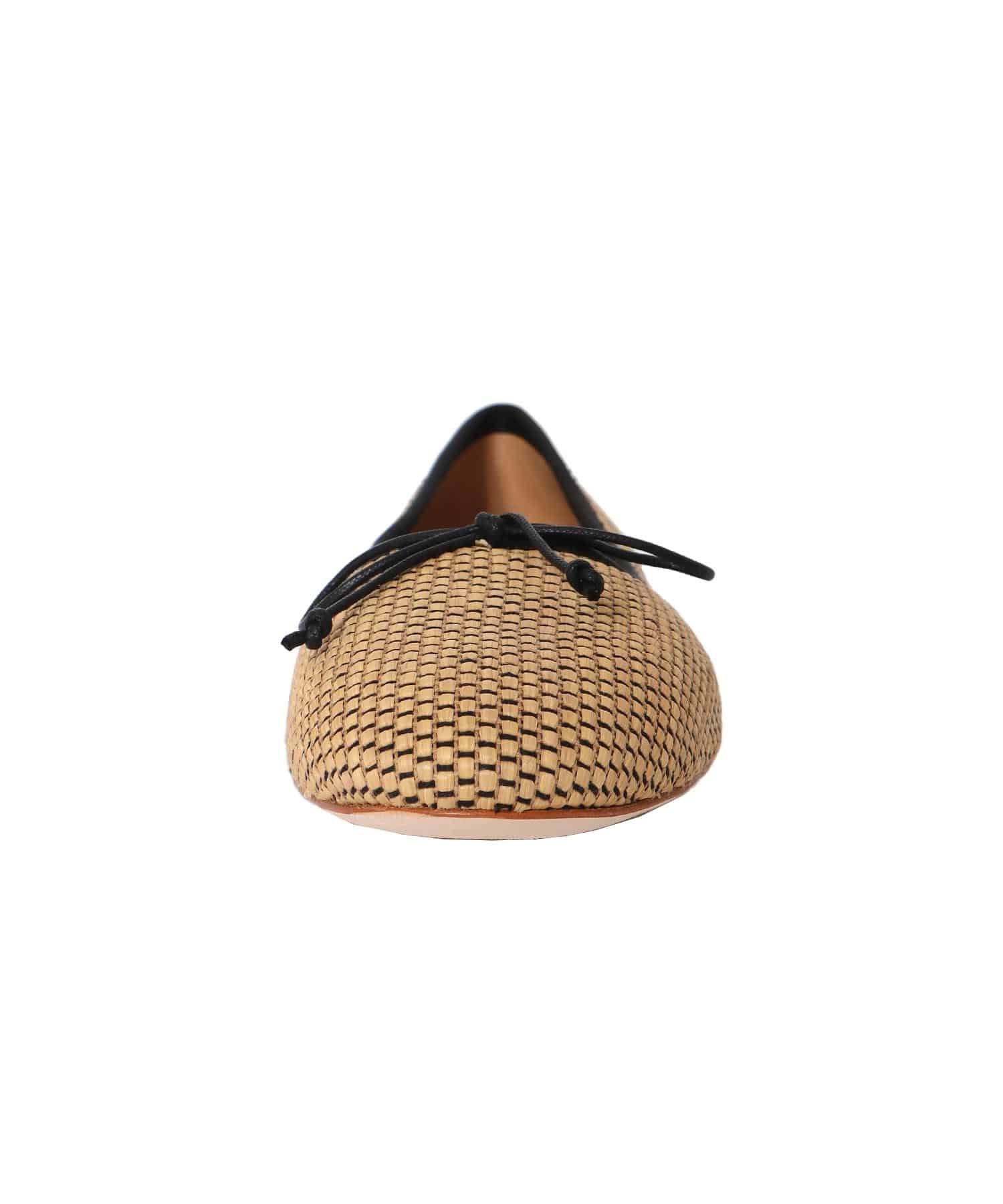 ＜FABIO RUSCONI＞rafia ballerina shoes