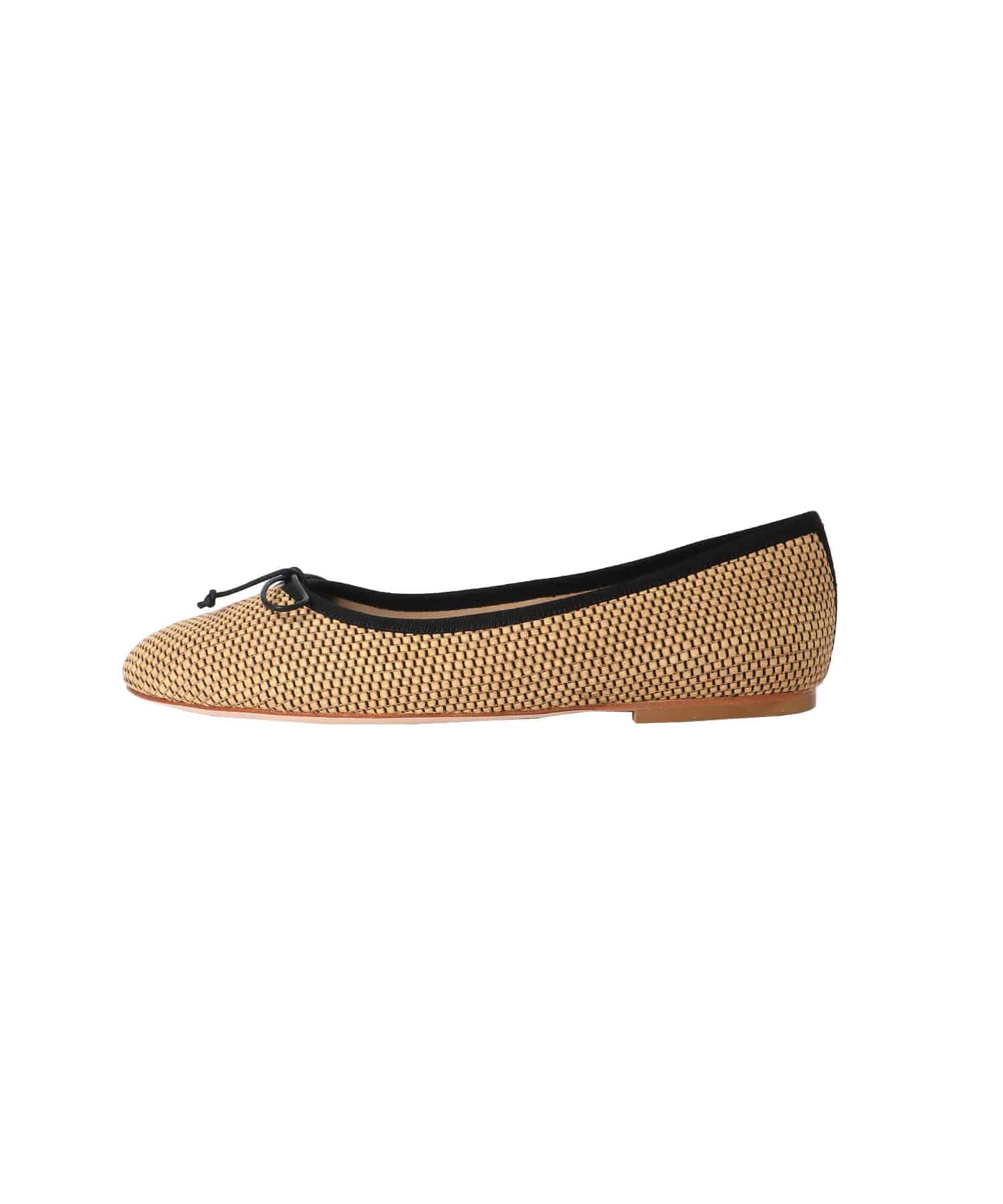 ＜FABIO RUSCONI＞rafia ballerina shoes