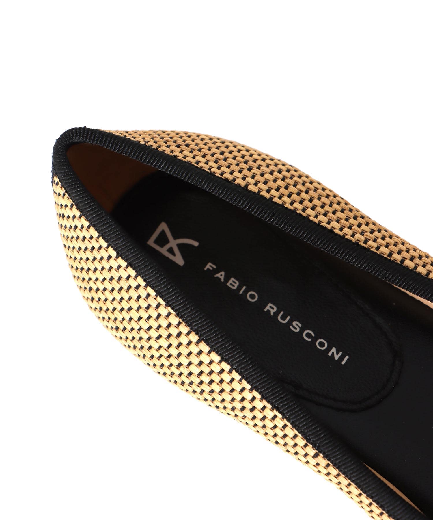 ＜FABIO RUSCONI＞rafia ballerina shoes
