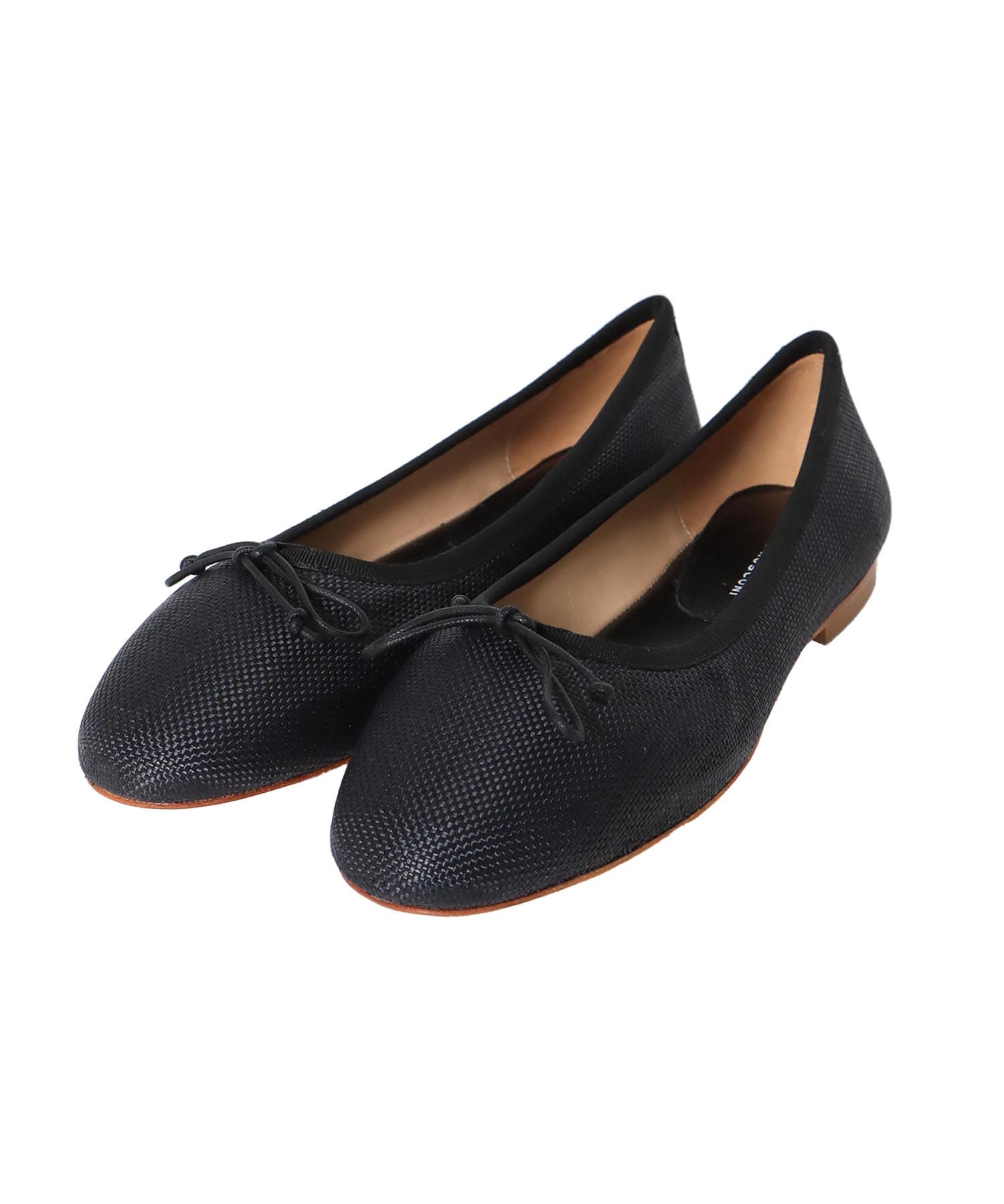 ＜FABIO RUSCONI＞lino ballerina shoes