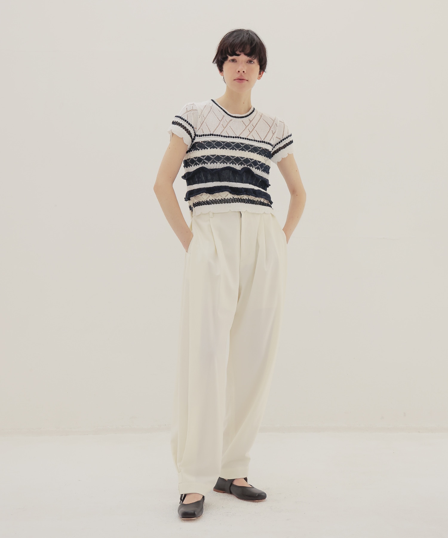 ＜FABIO RUSCONI＞metal buckle mary jane