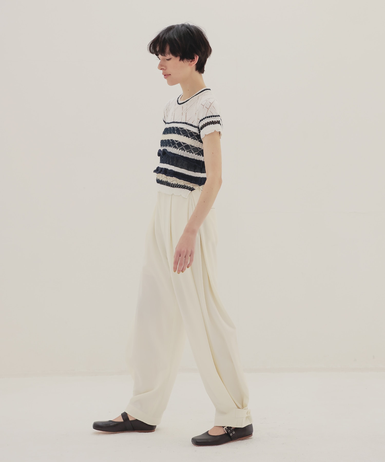 ＜FABIO RUSCONI＞metal buckle mary jane