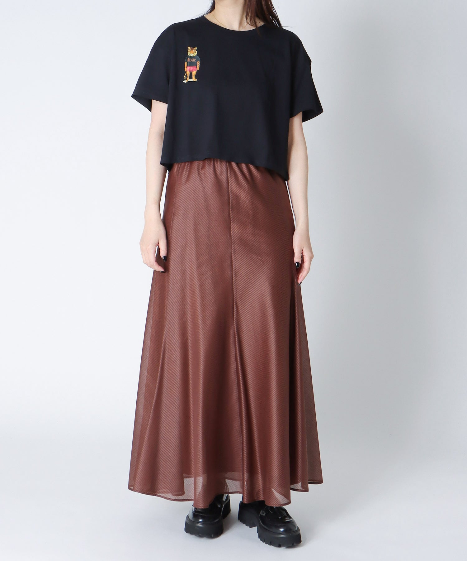 ＜BLACK SCORE＞TIGER ACDC MINI CROPPED TEE