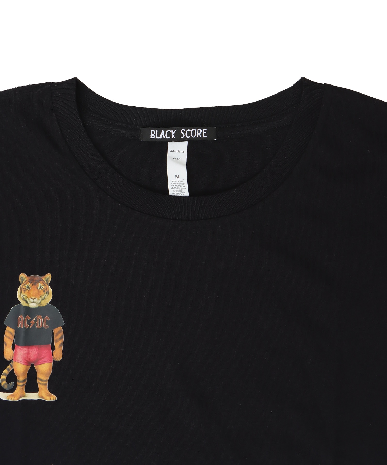 ＜BLACK SCORE＞TIGER ACDC MINI CROPPED TEE