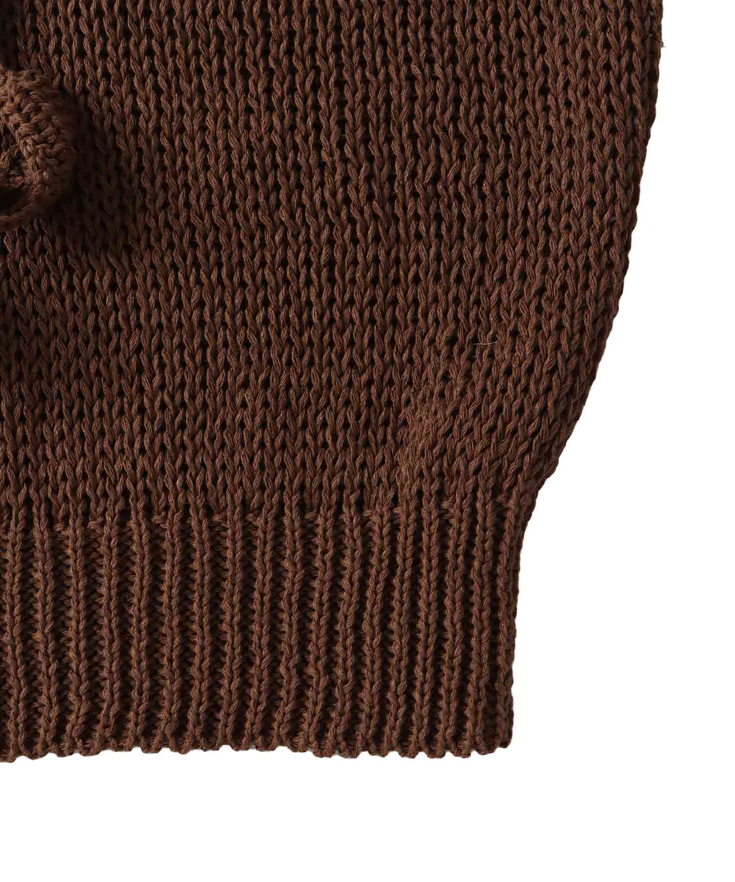 ＜uca＞hand-knit back tulip sleeveless top