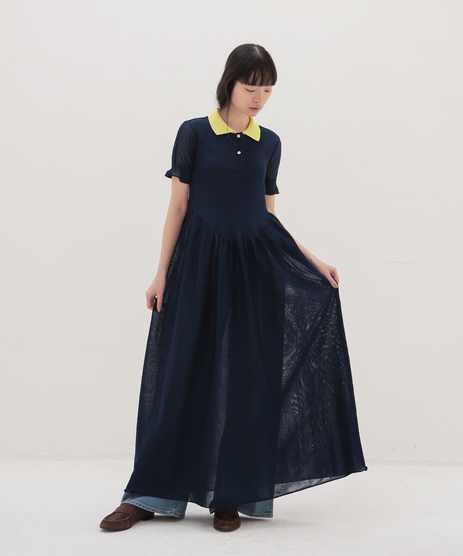 ＜ODAKHA＞gynoid polo dress