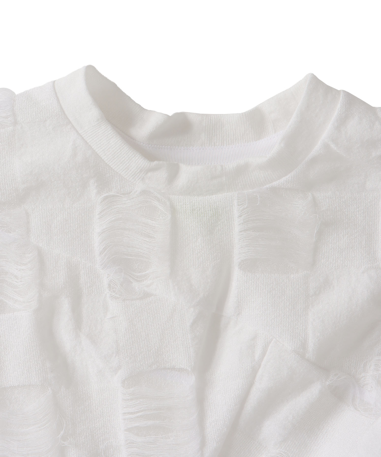 ＜ODAKHA＞twisted crushed gingham T