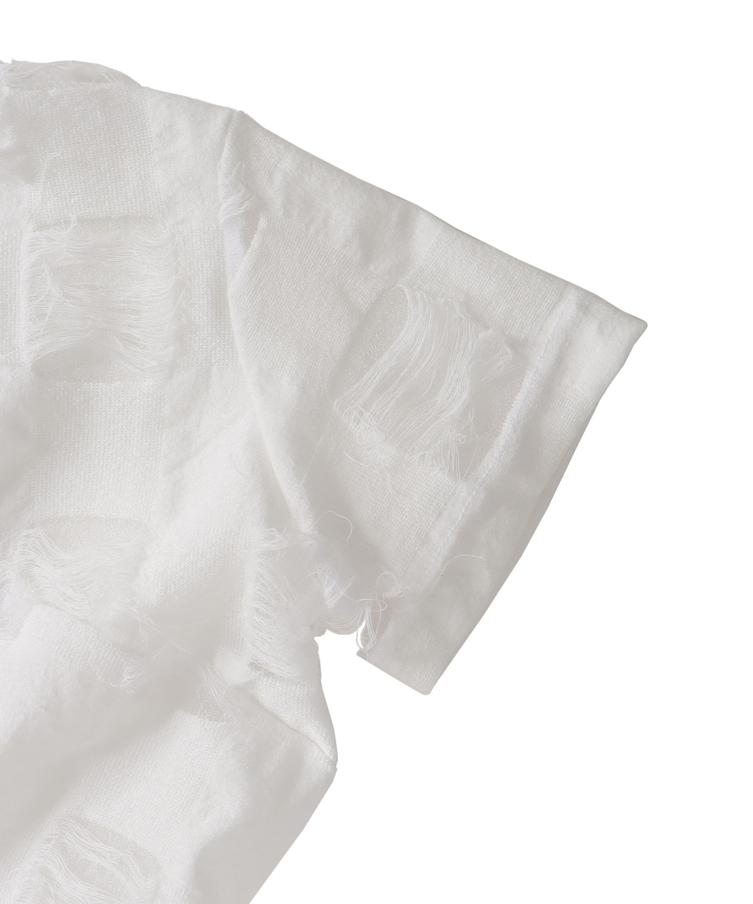 ＜ODAKHA＞twisted crushed gingham T