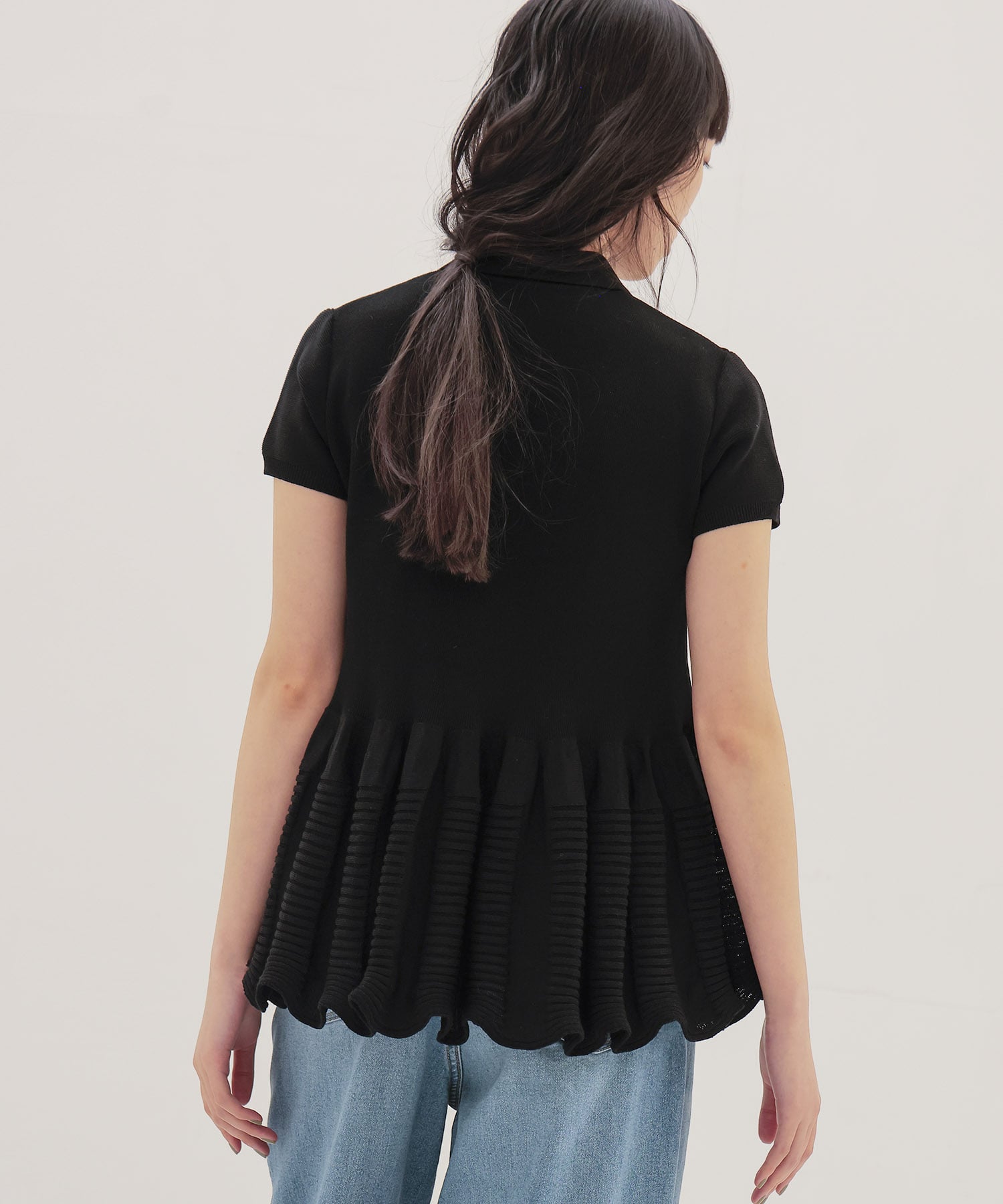 ＜ODAKHA＞wavy flared polo