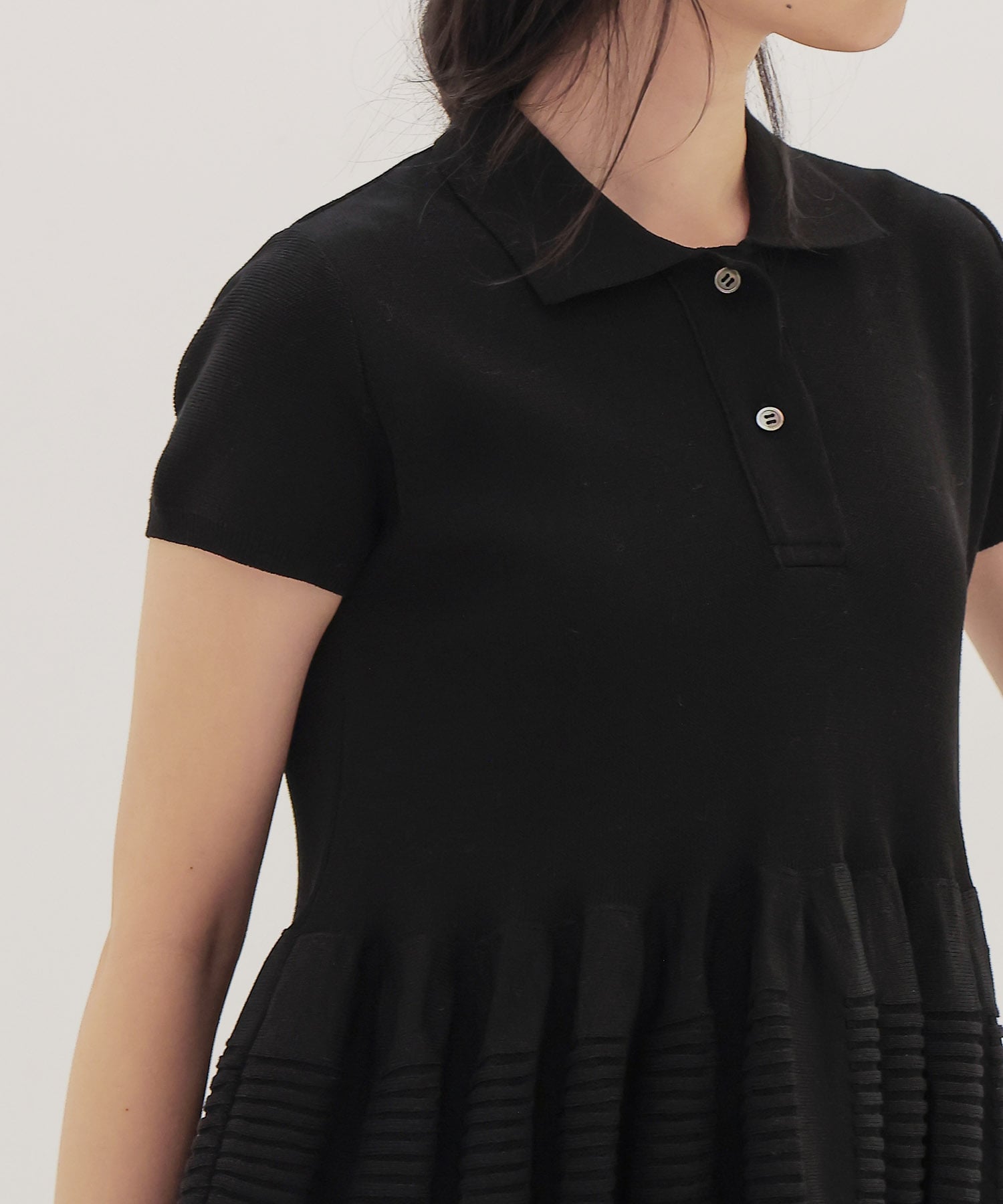 ＜ODAKHA＞wavy flared polo