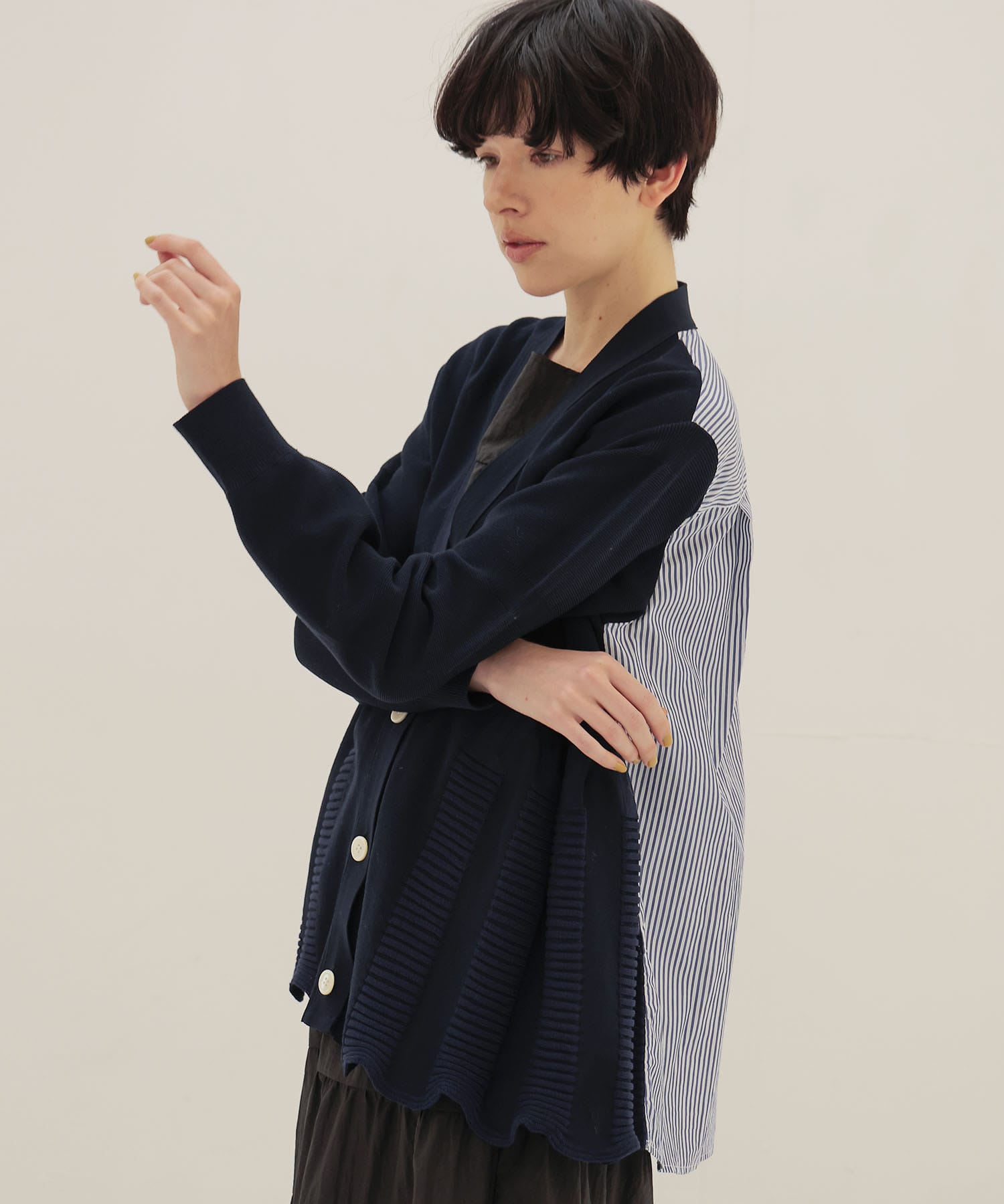 ＜ODAKHA＞wavy flared cardigan