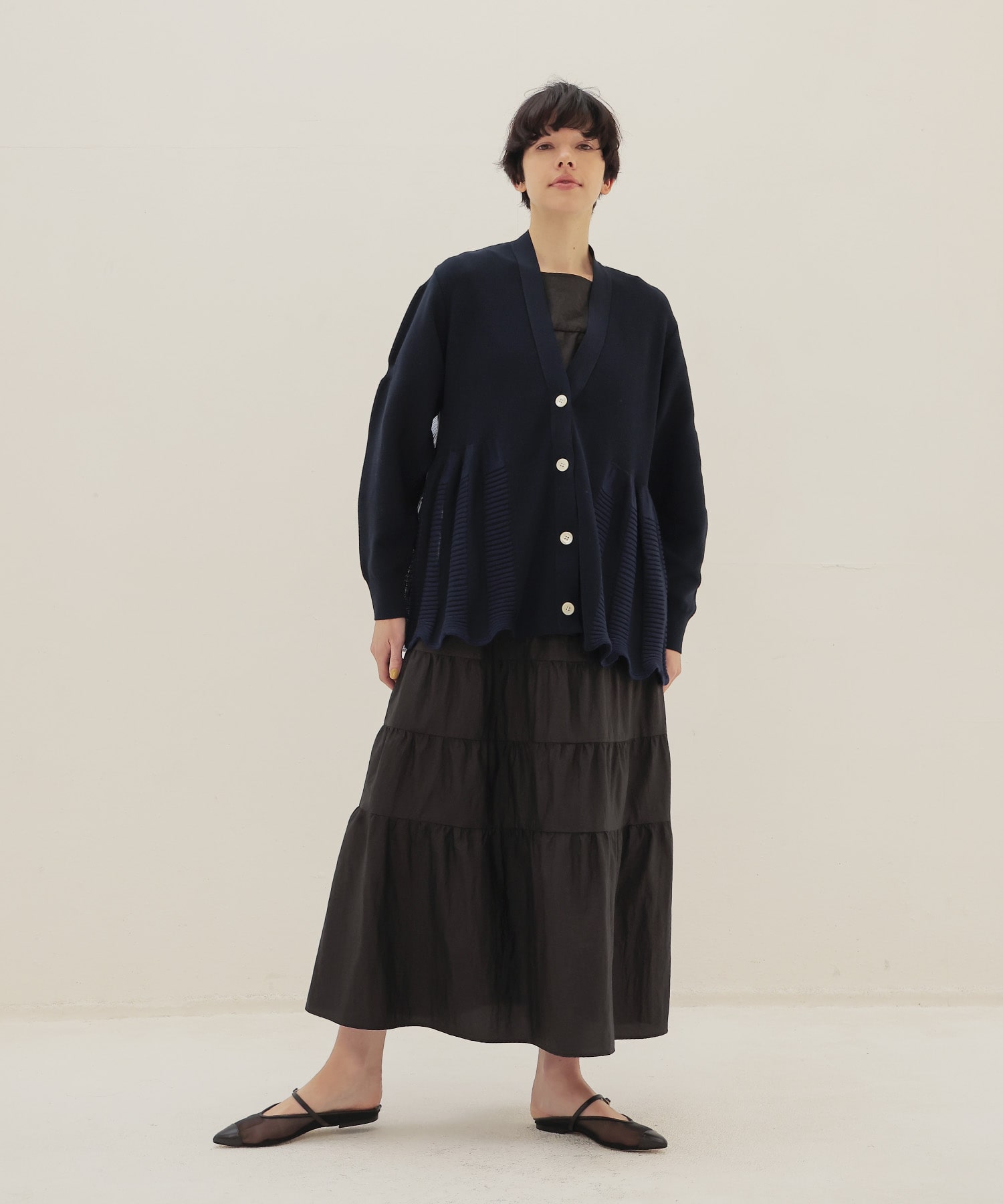 ＜ODAKHA＞wavy flared cardigan