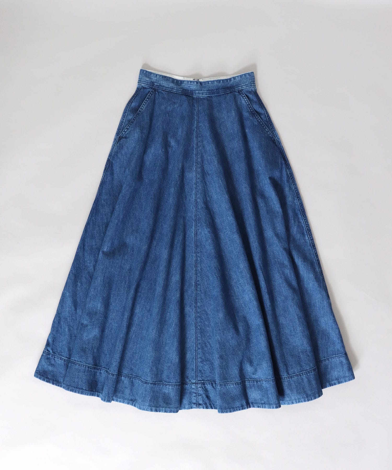 ＜YANUK＞flare blue skirt