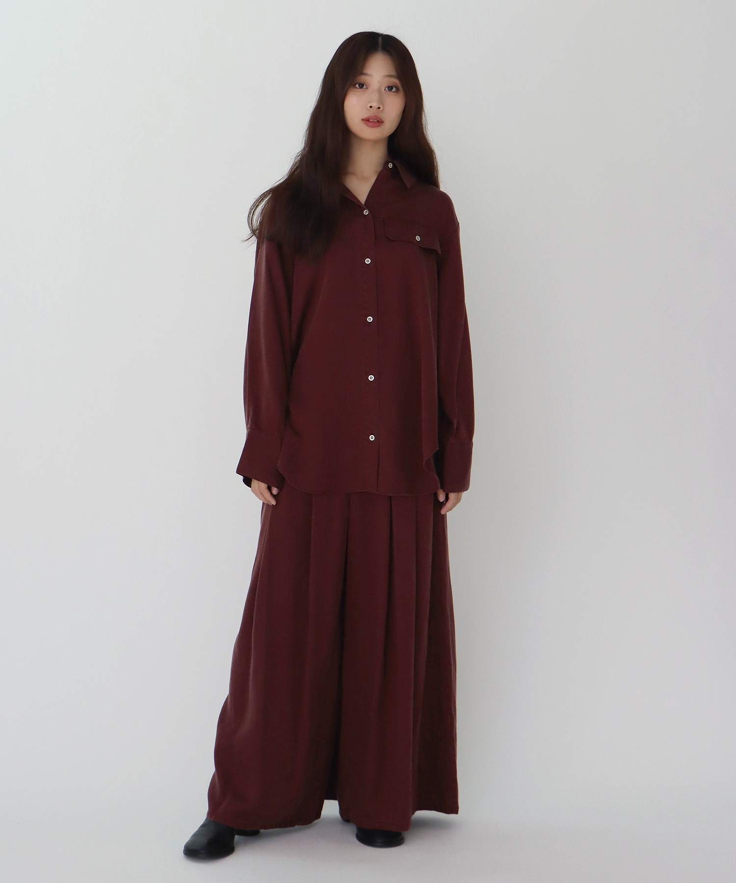 tencel tuck pants