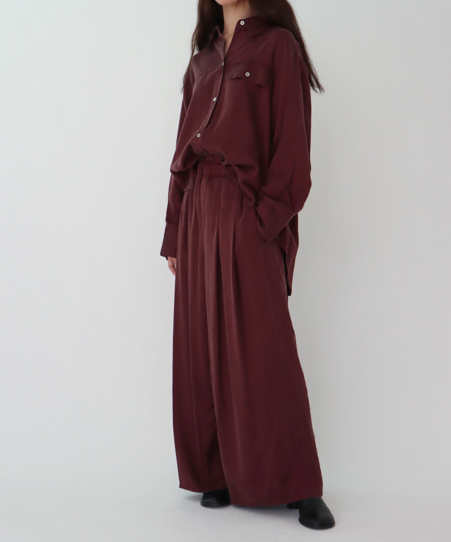 tencel tuck pants