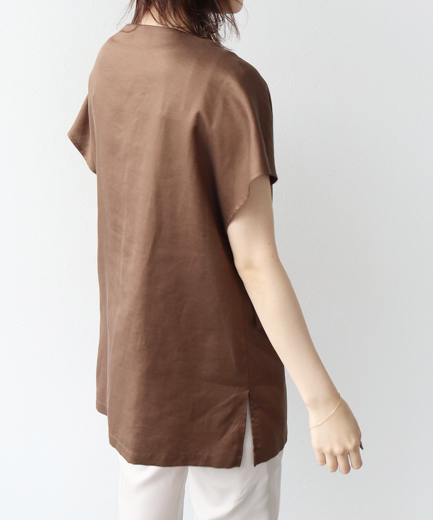 ＜B7＞french sleeve gilet blouse