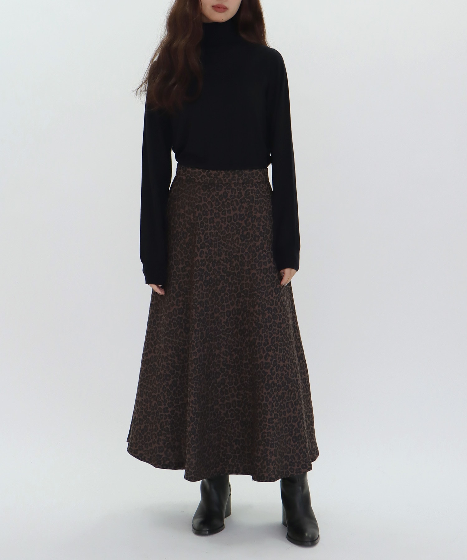 【B7/ベーセッツ】leopard jacquard skirt