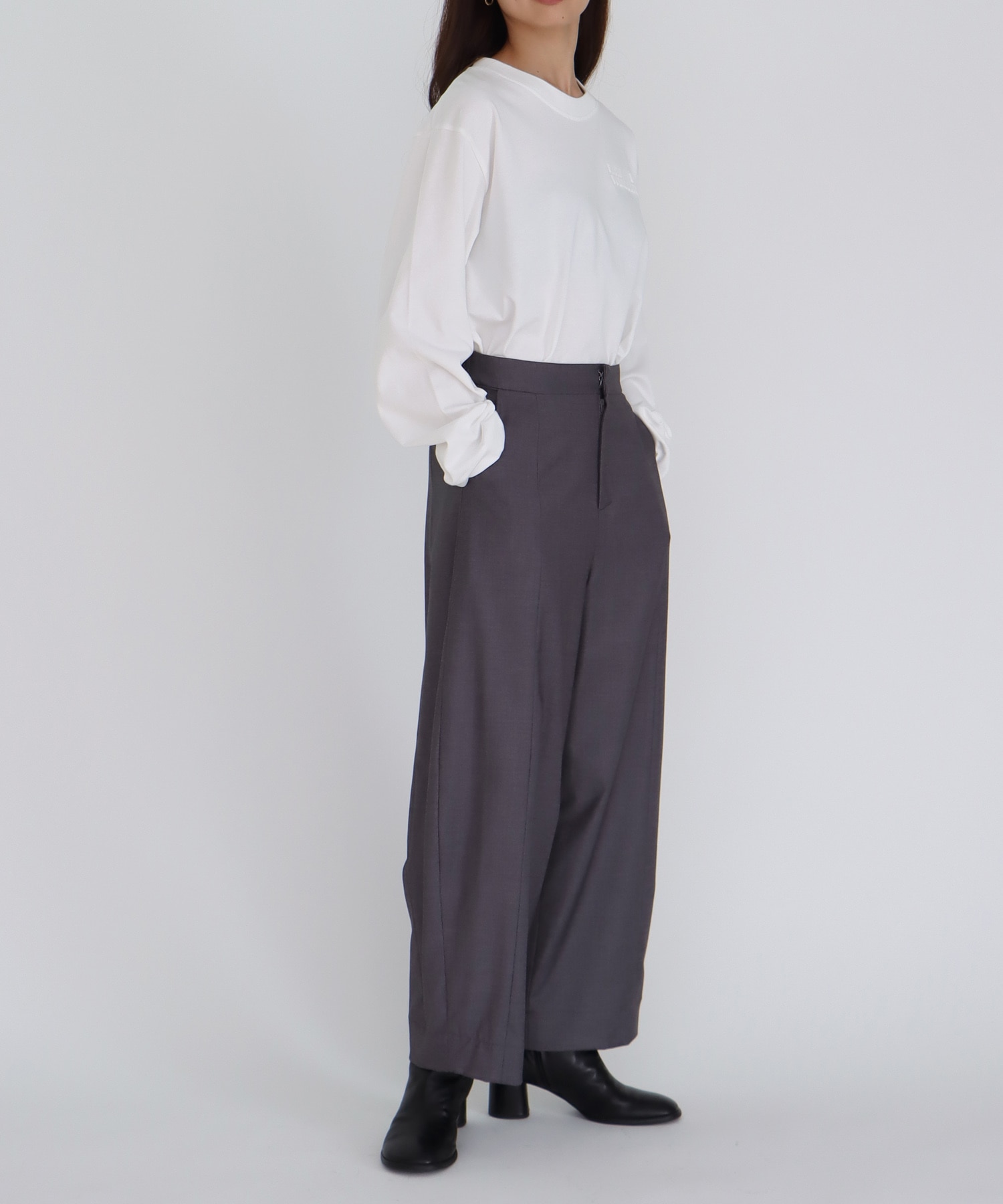 【B7/ベーセッツ】short length barrel pants