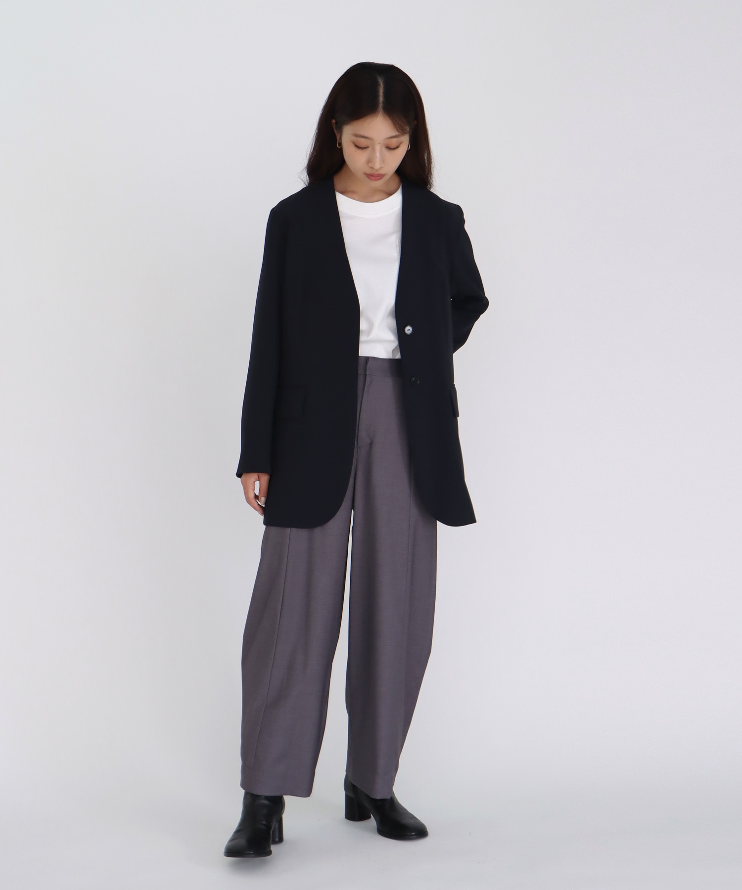 【B7/ベーセッツ】short length barrel pants
