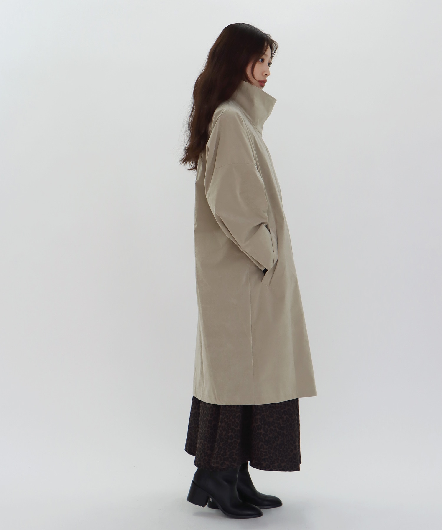 【B7/ベーセッツ】suede vintage taffeta coat