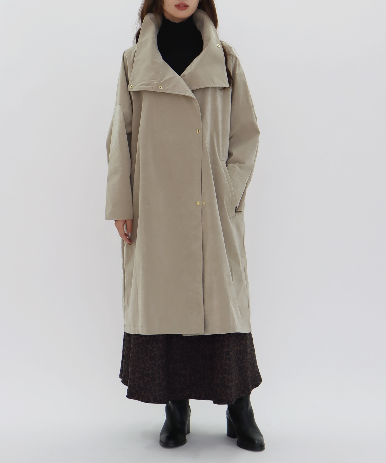 【B7/ベーセッツ】suede vintage taffeta coat