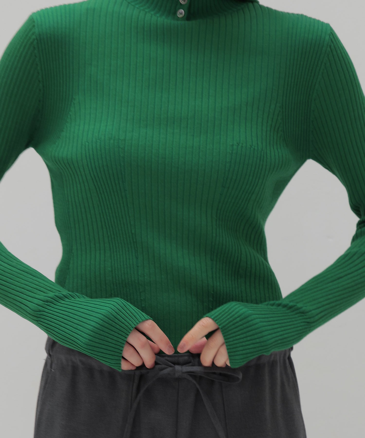 【venit/ヴェニット】ACETATE WOOL RIB HOODIE