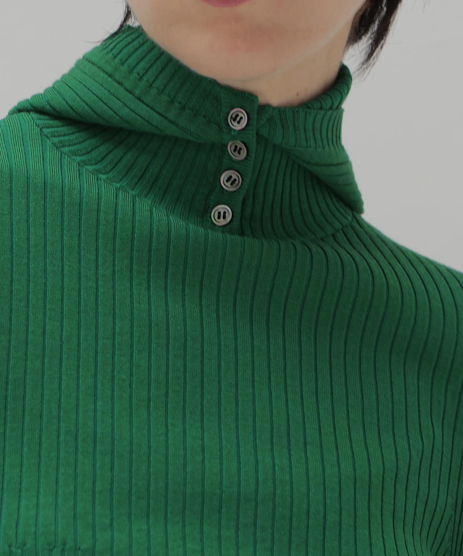 【venit/ヴェニット】ACETATE WOOL RIB HOODIE