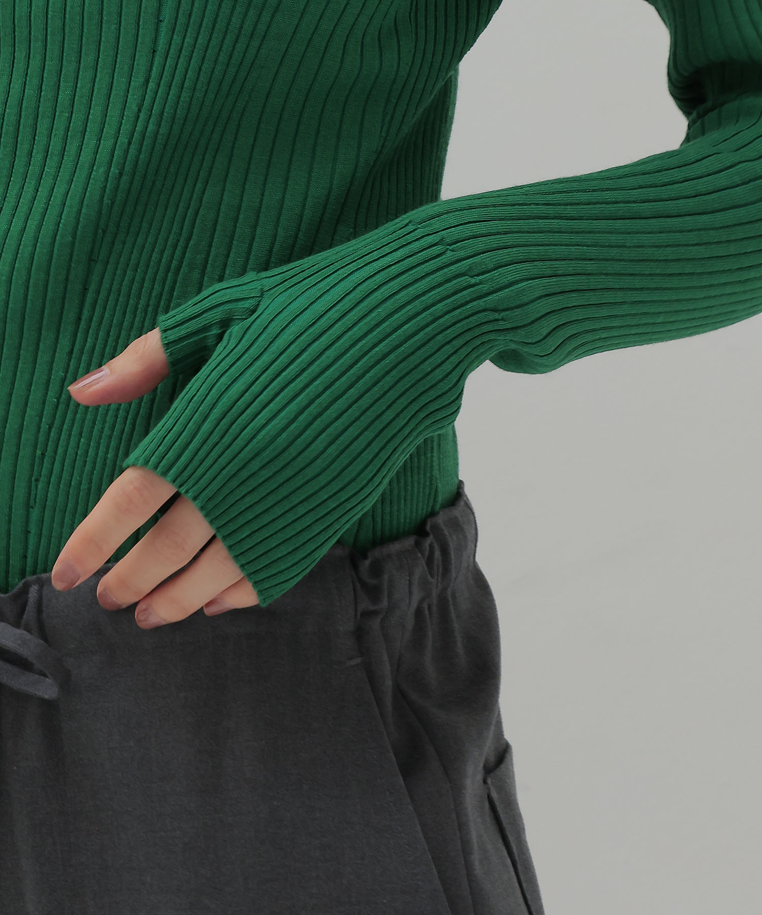 【venit/ヴェニット】ACETATE WOOL RIB HOODIE