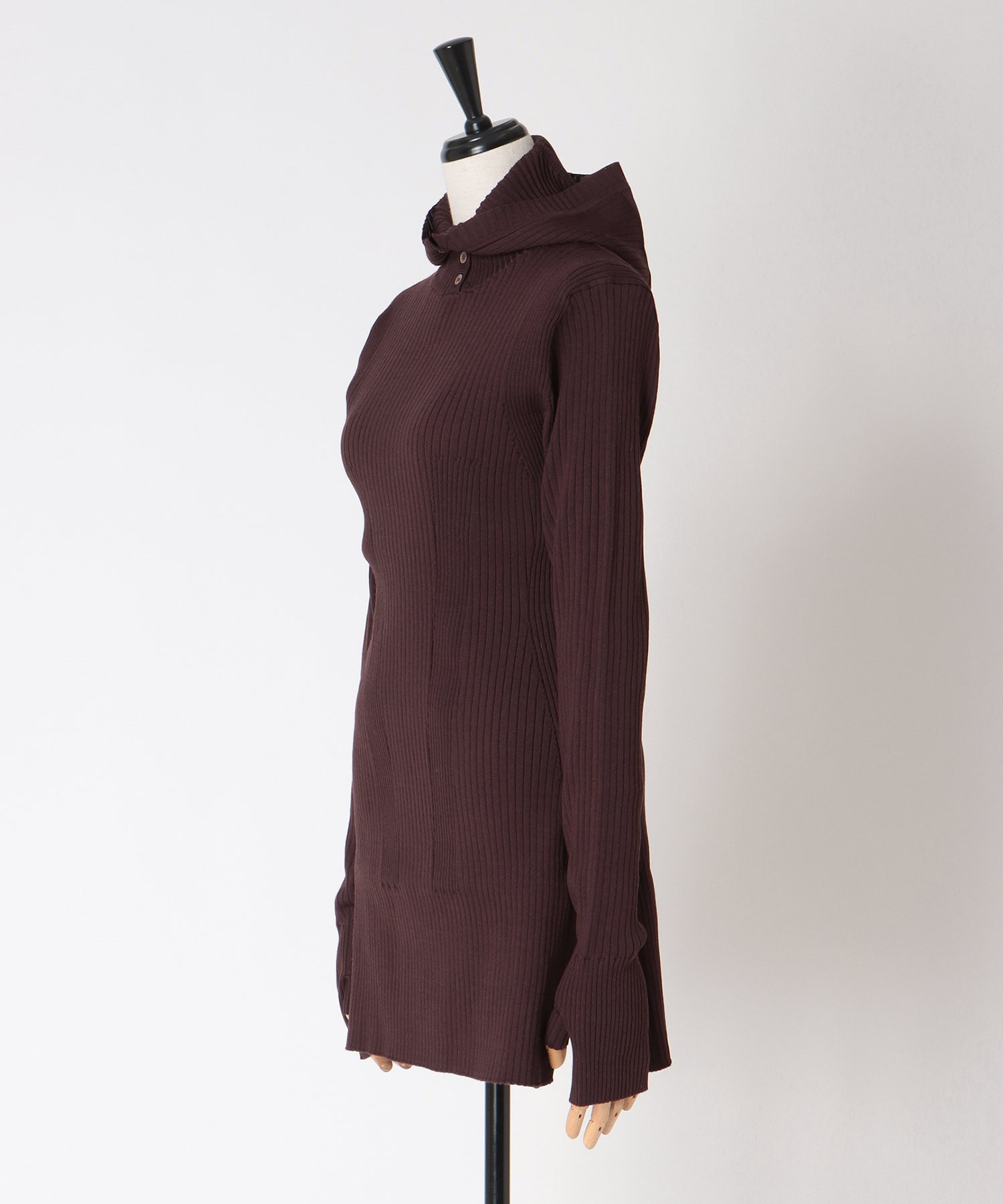 【venit/ヴェニット】ACETATE WOOL RIB HOODIE