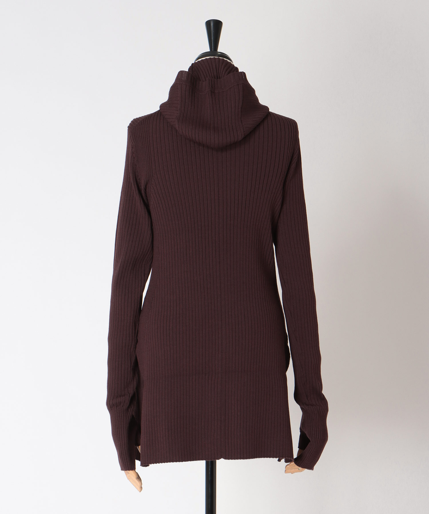 【venit/ヴェニット】ACETATE WOOL RIB HOODIE
