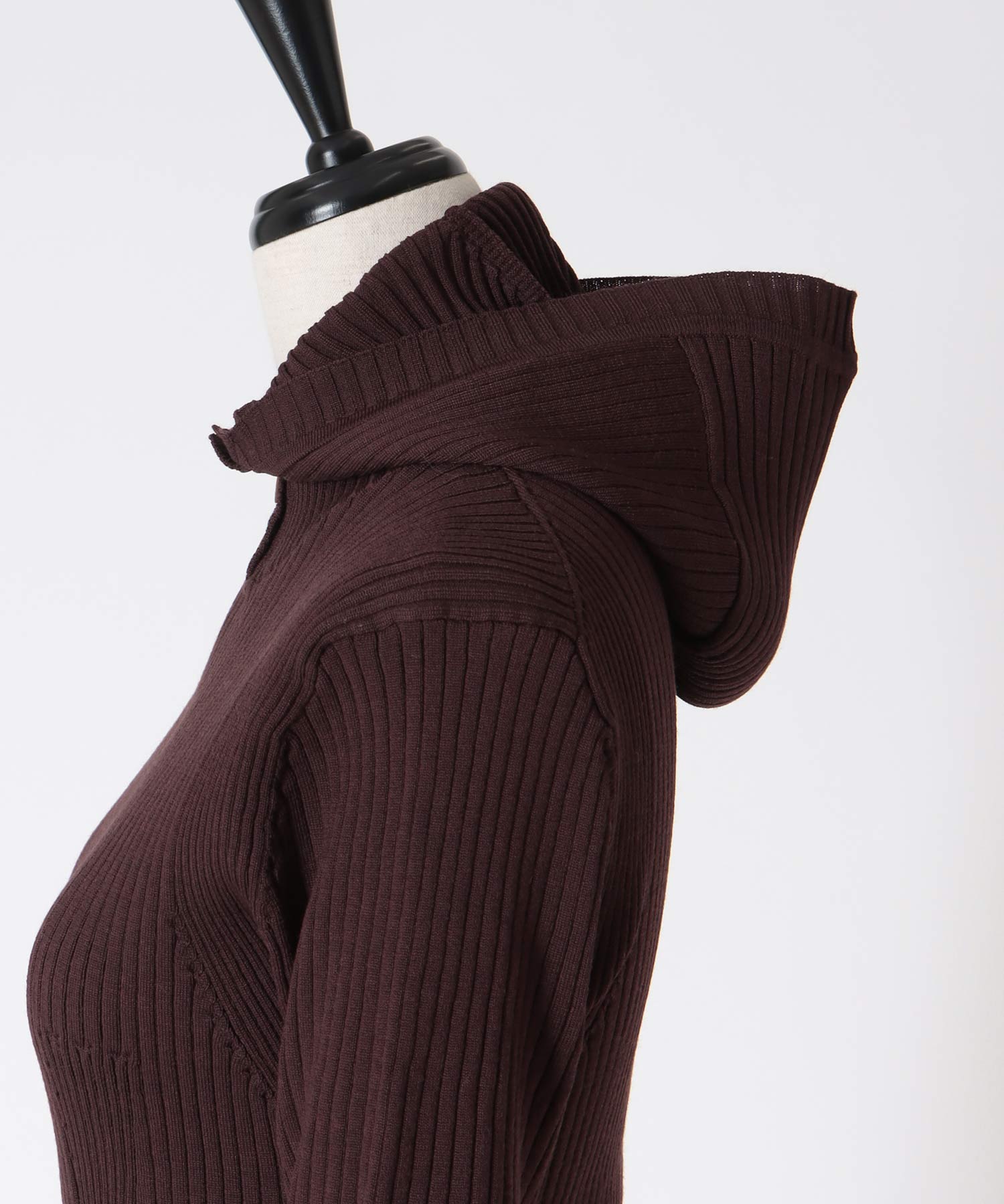 【venit/ヴェニット】ACETATE WOOL RIB HOODIE