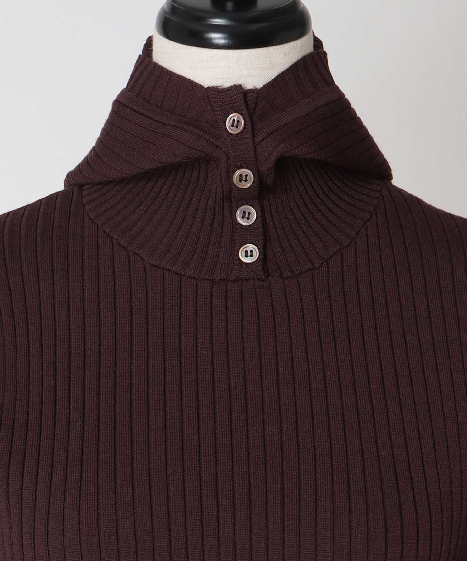 【venit/ヴェニット】ACETATE WOOL RIB HOODIE