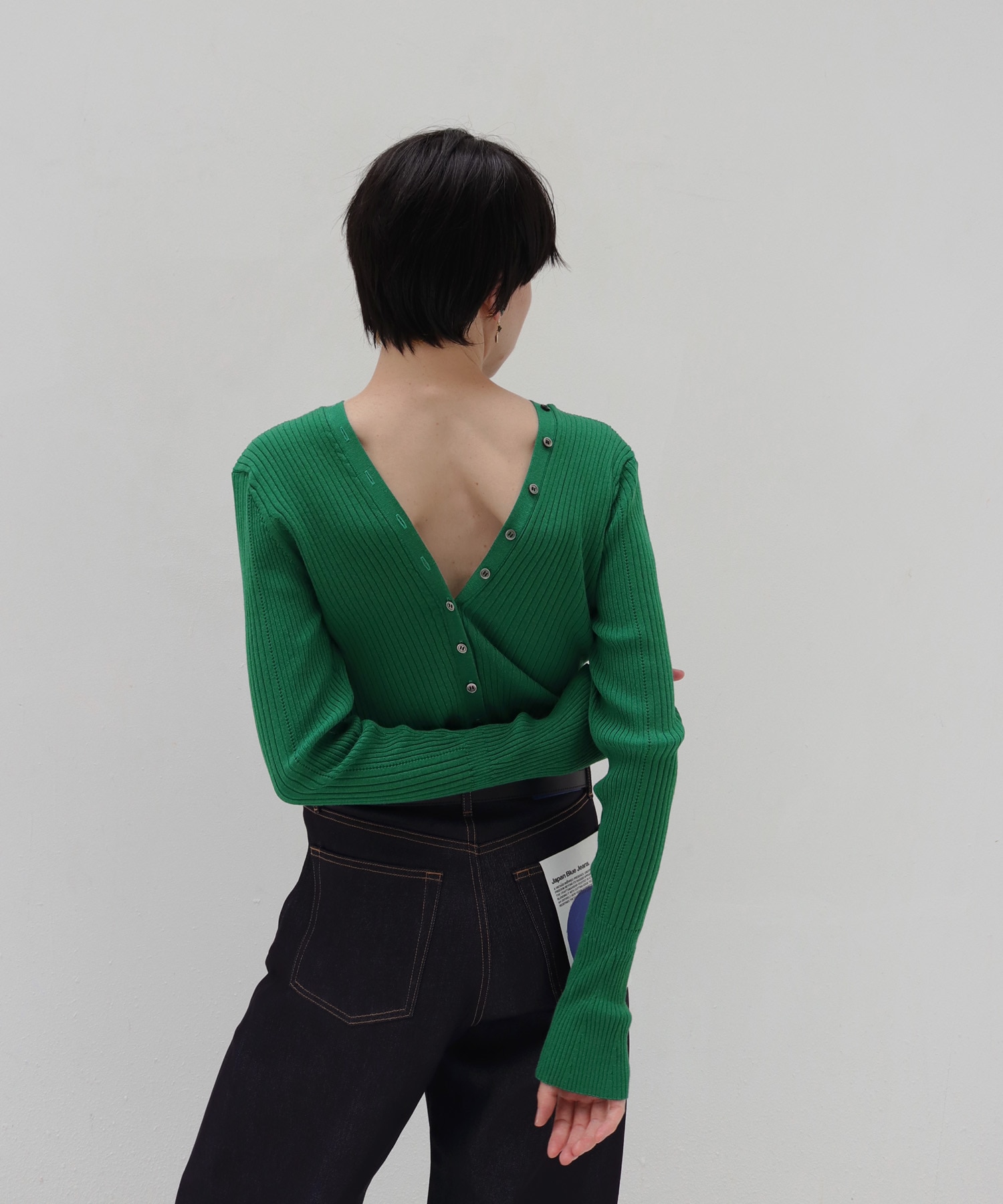 【venit/ヴェニット】ACETATE WOOL RIB VNECK PULL