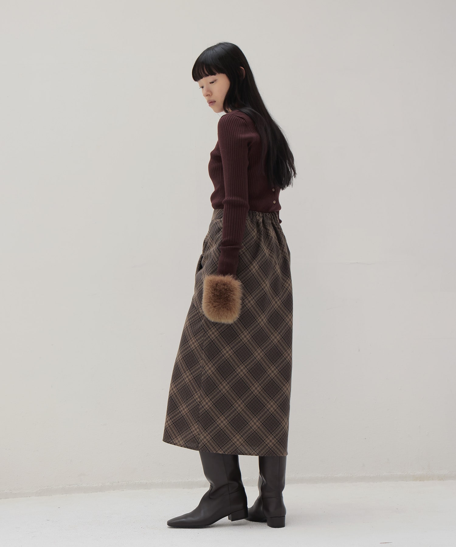 【venit/ヴェニット】ACETATE WOOL RIB VNECK PULL