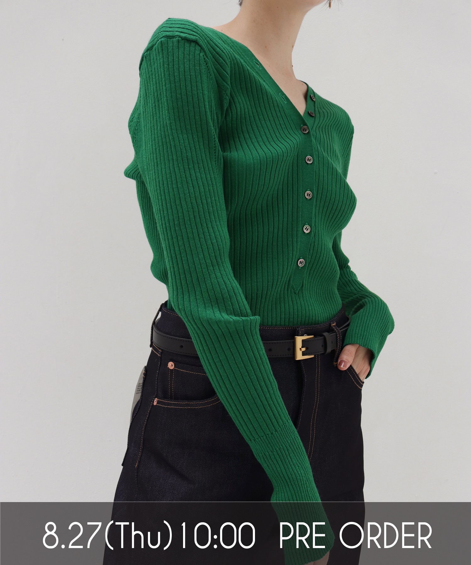 【venit/ヴェニット】ACETATE WOOL RIB VNECK PULL