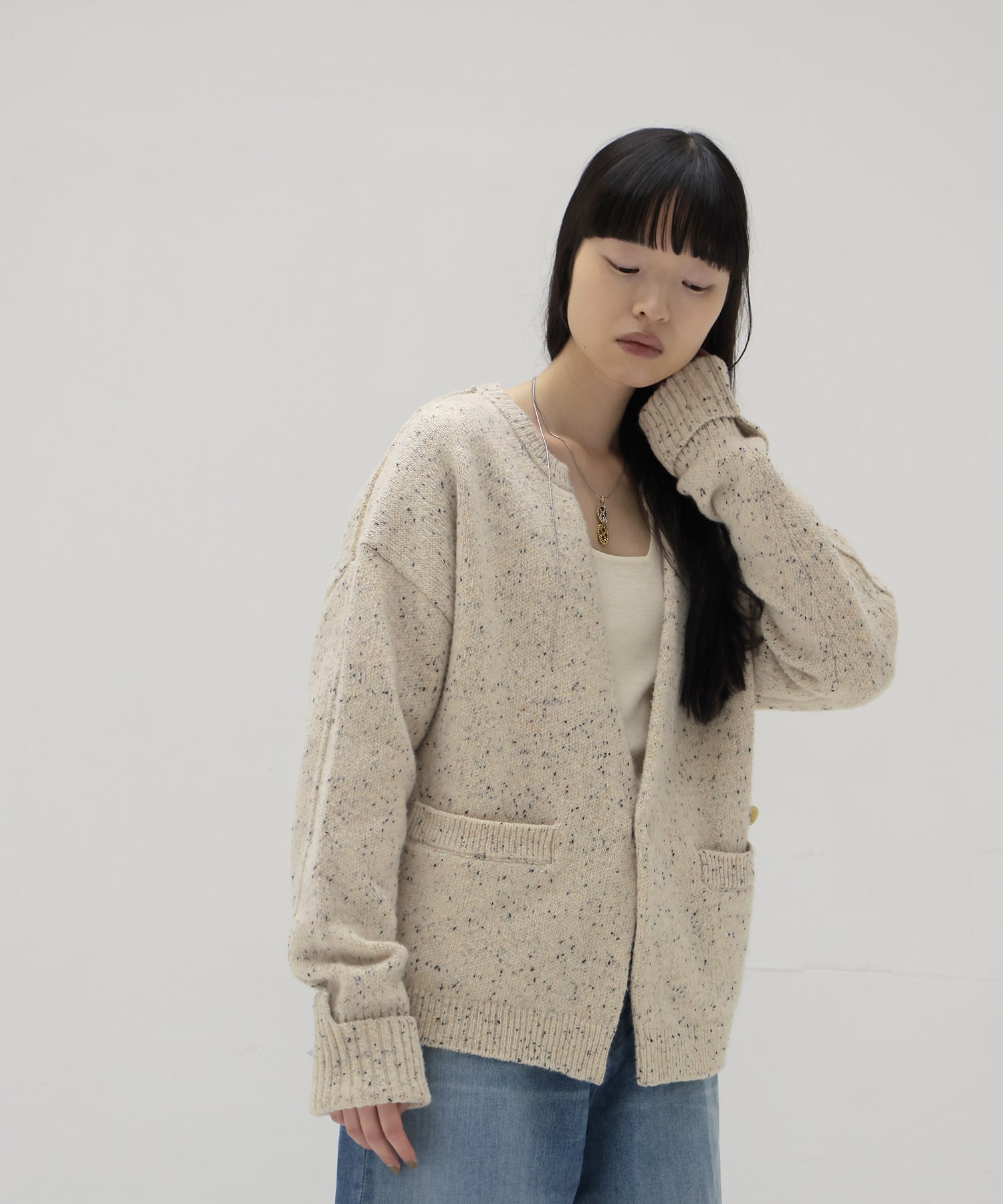 【VENIT/ヴェニット】COLOR NEP TWEED CARDIGAN