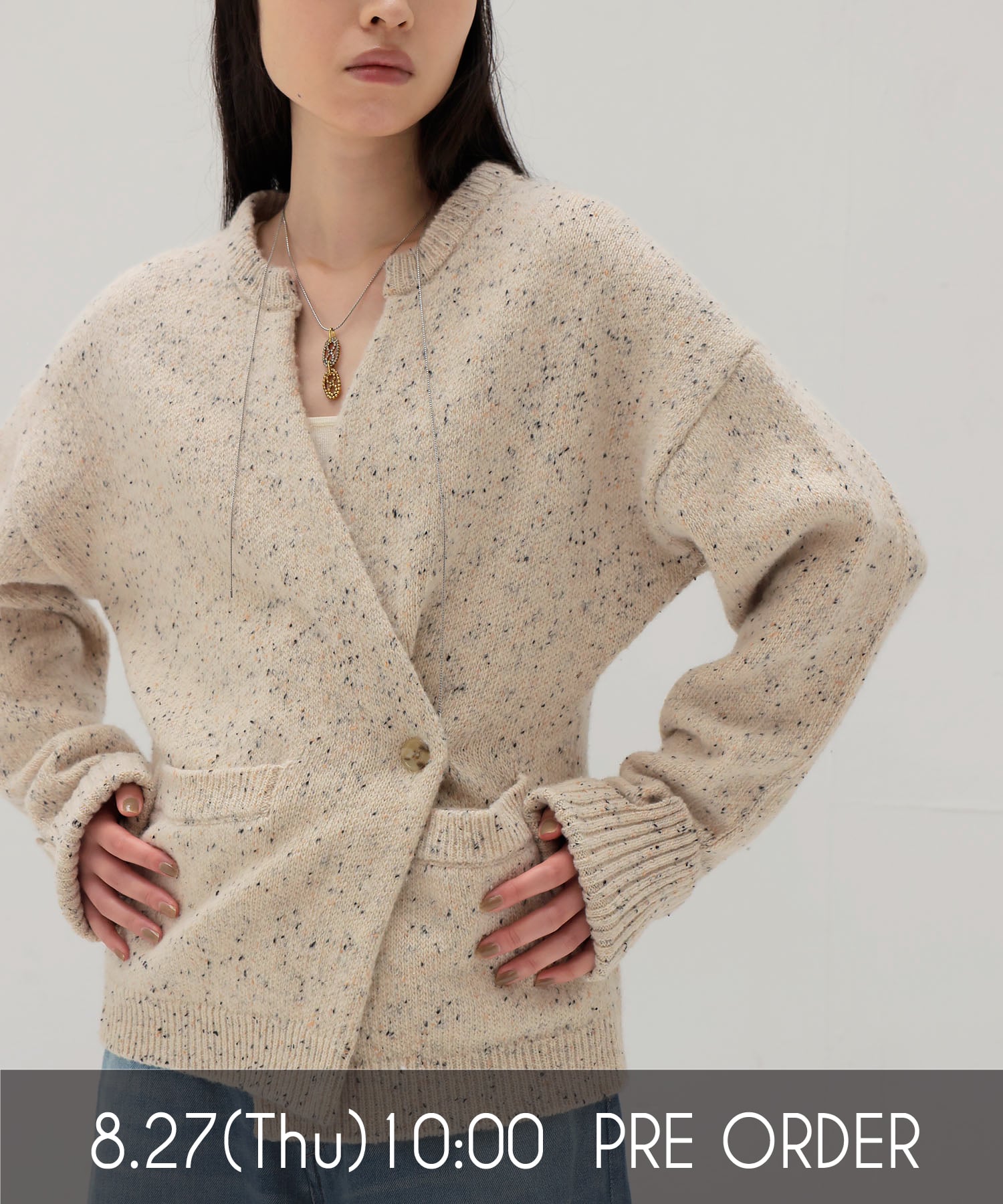 【VENIT/ヴェニット】COLOR NEP TWEED CARDIGAN
