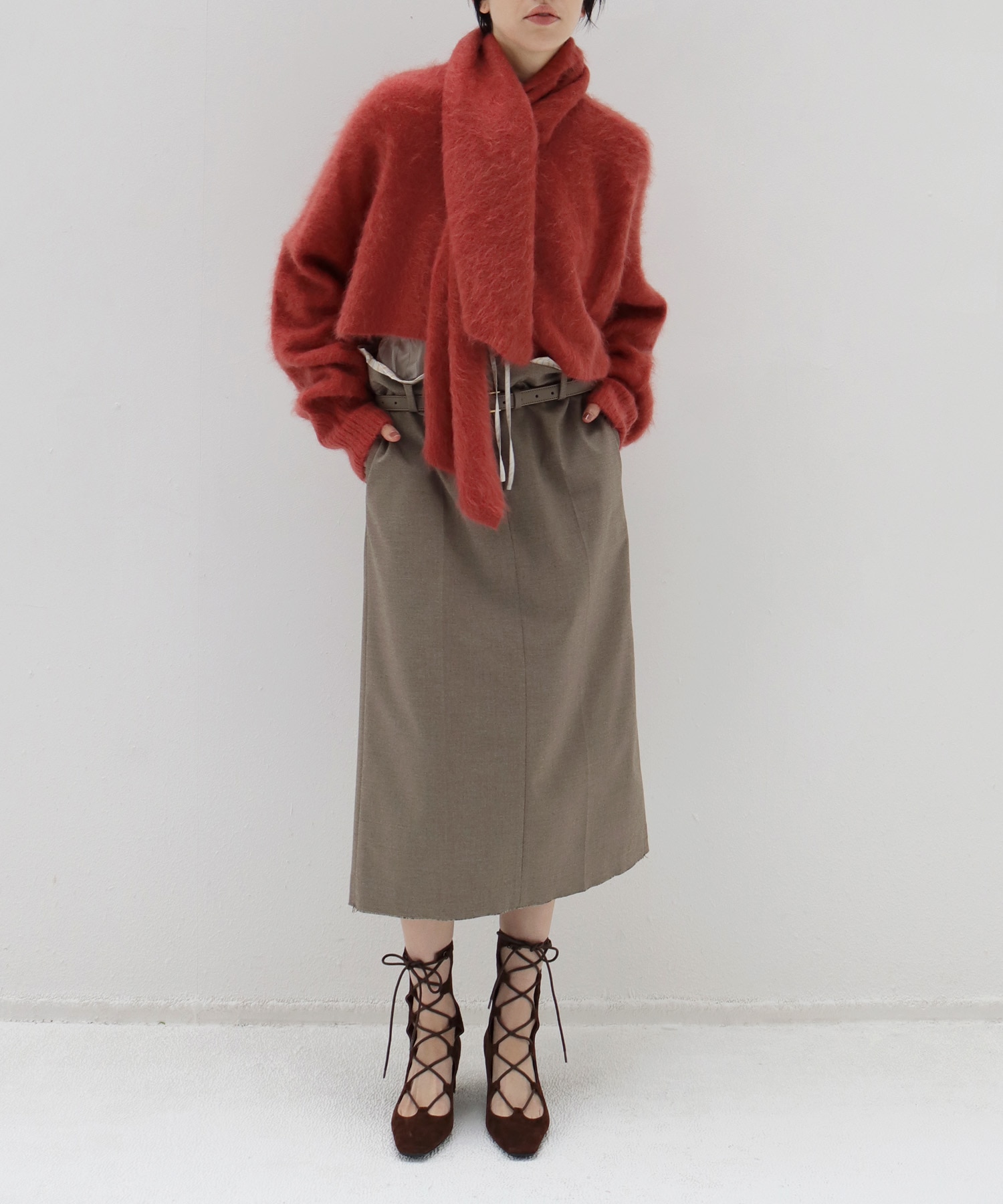 【venit/ヴェニット】BRUSHED STOLE KNIT