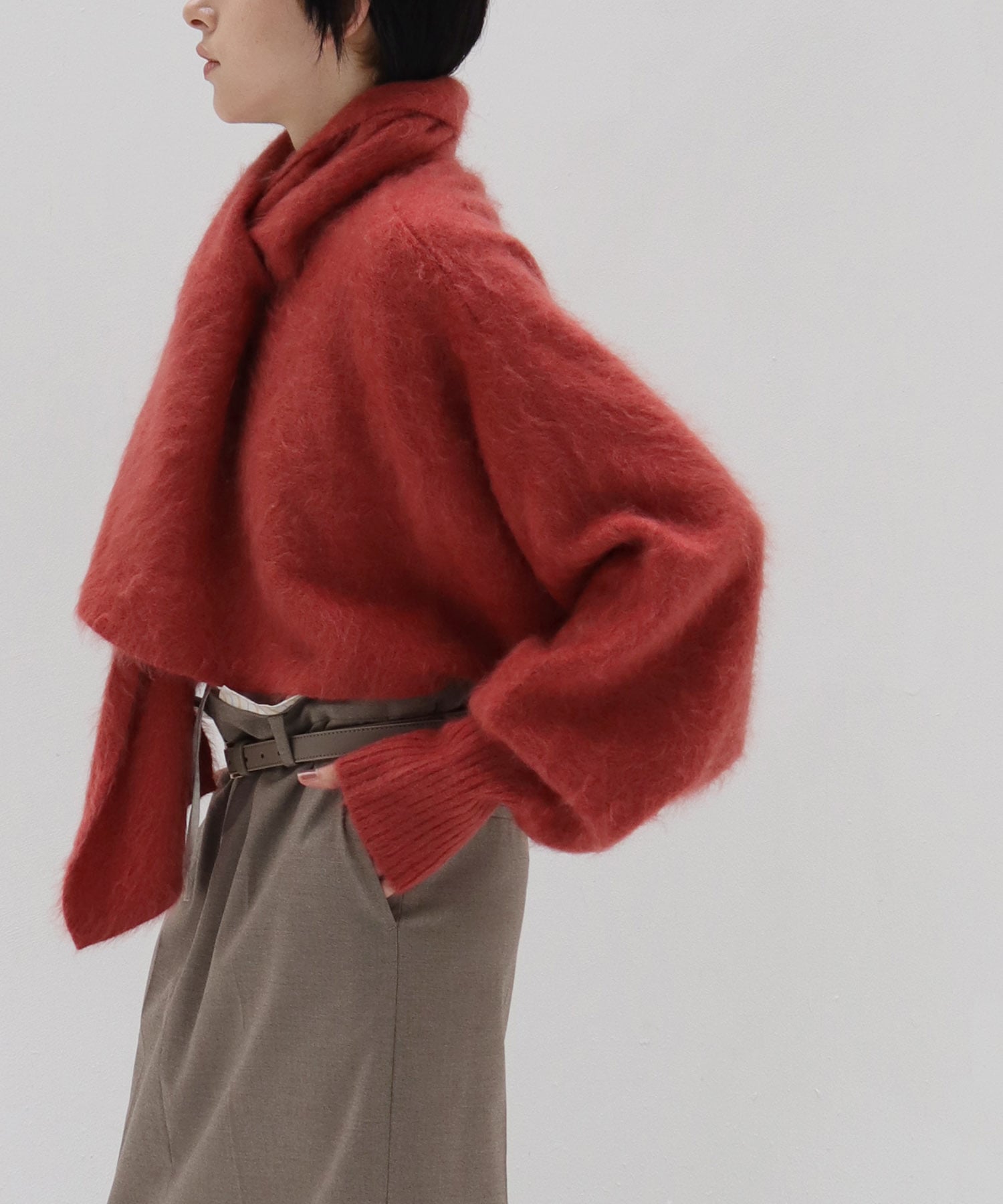 【venit/ヴェニット】BRUSHED STOLE KNIT