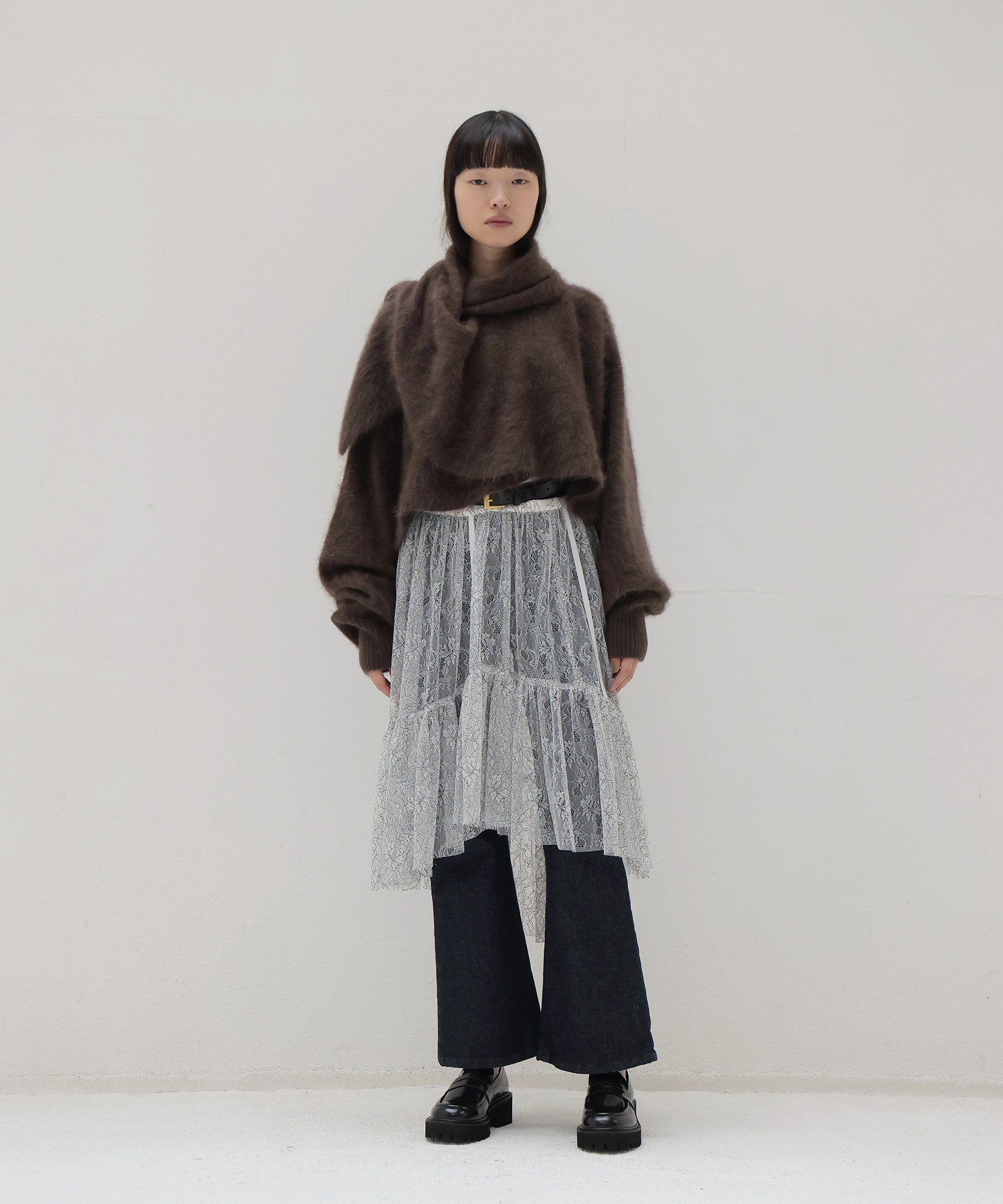 【venit/ヴェニット】BRUSHED STOLE KNIT