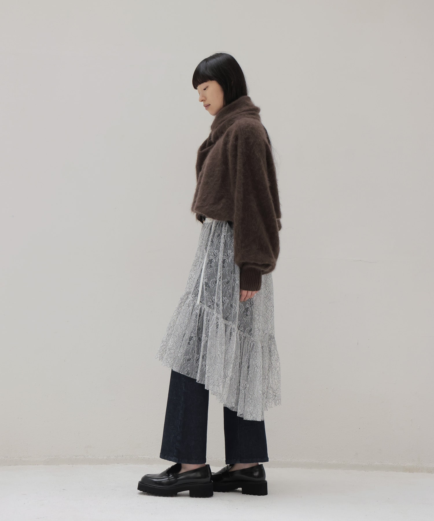 【venit/ヴェニット】BRUSHED STOLE KNIT