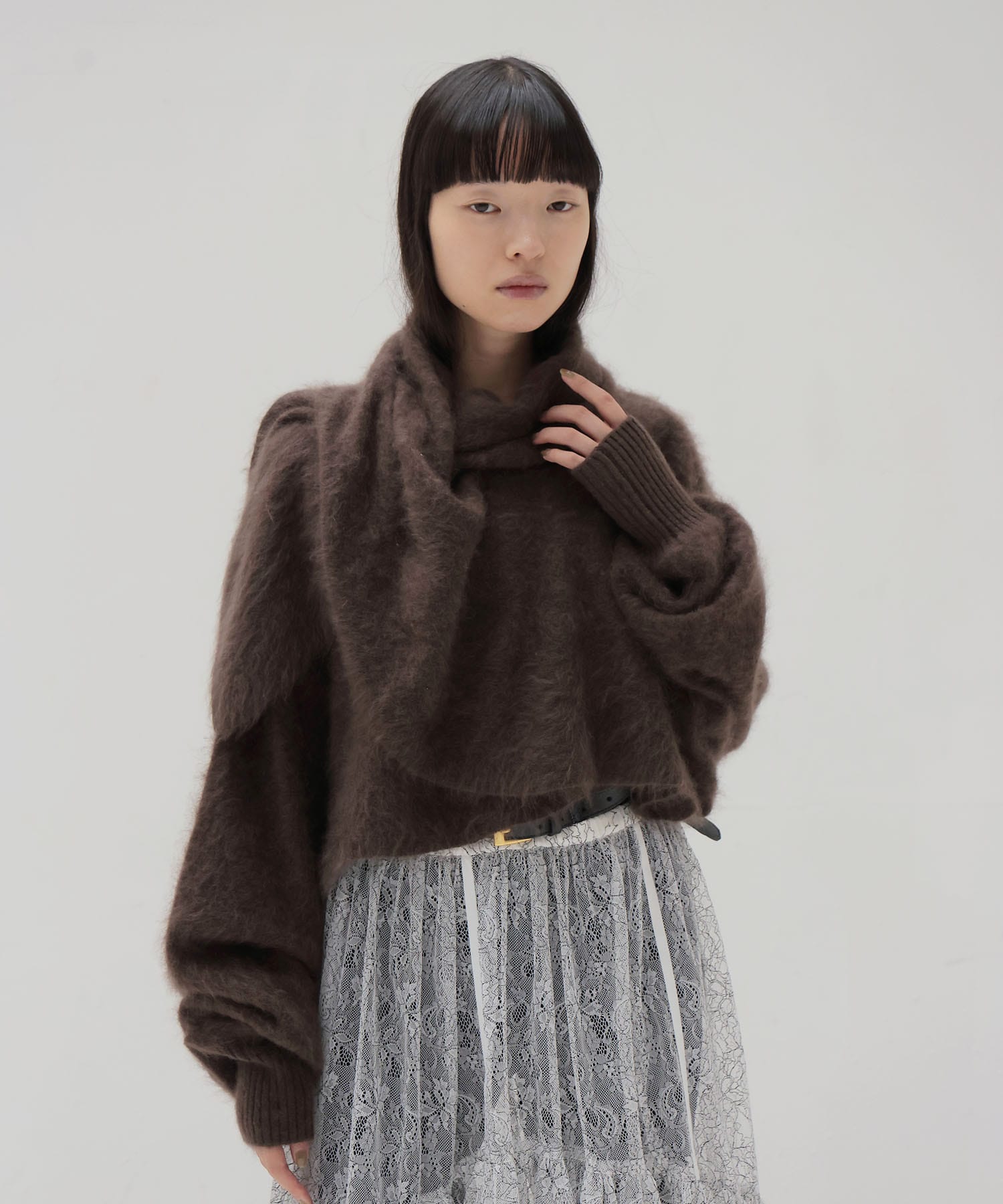 【venit/ヴェニット】BRUSHED STOLE KNIT