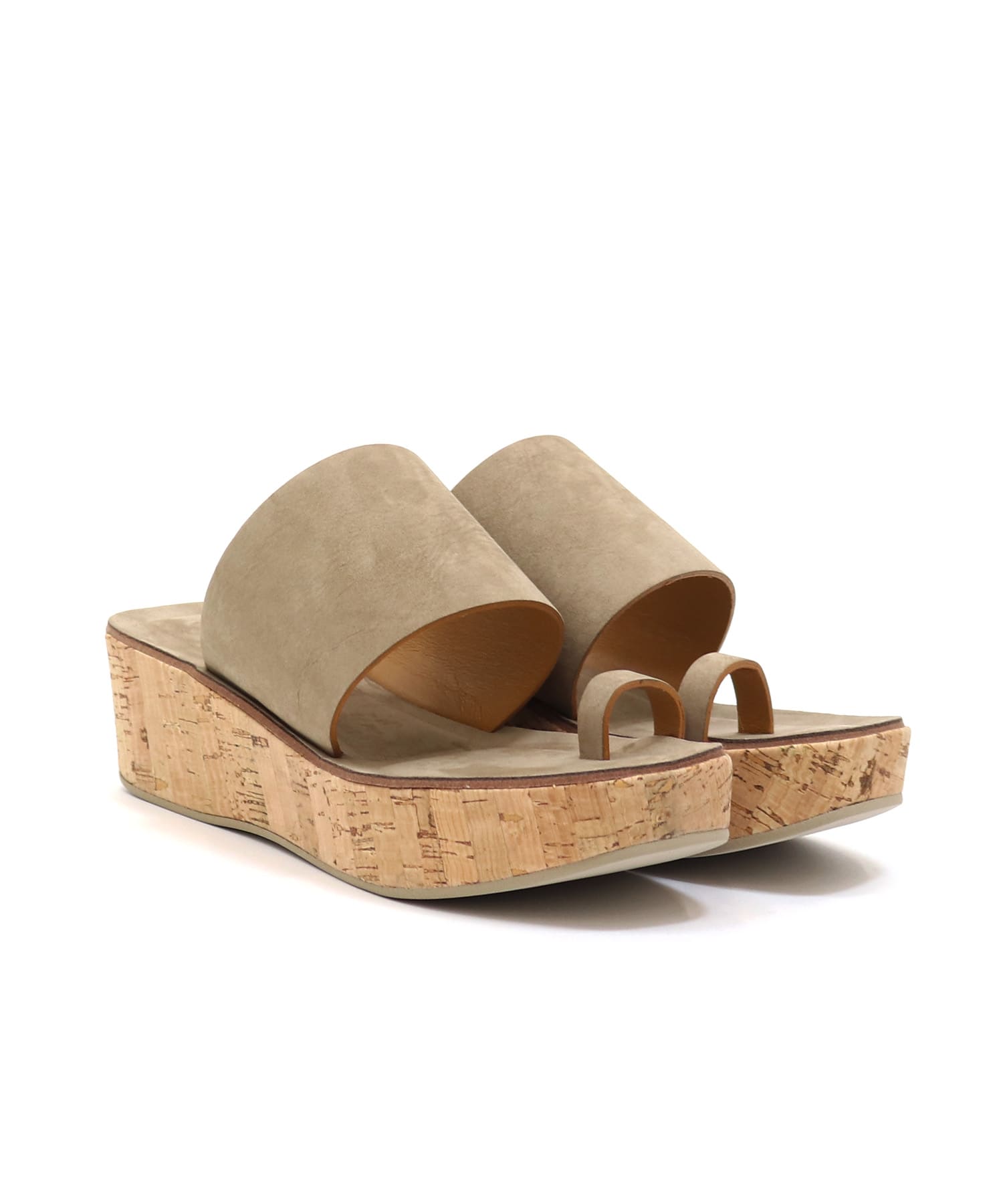 ＜FABIO RUSCONI＞square toe tongs platform sandal
