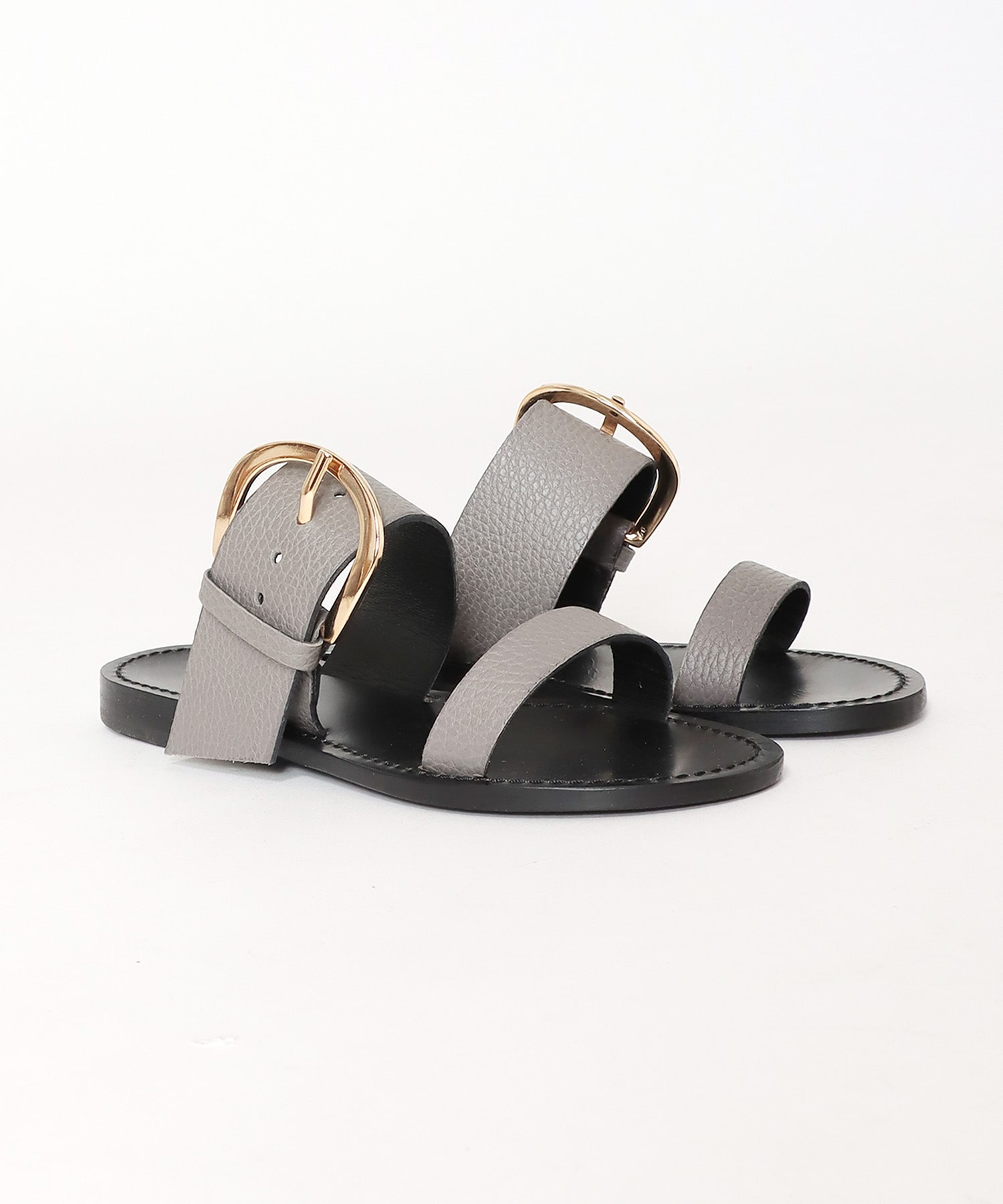 ＜FABIO RUSCONI＞ PALU round toe buckle motif sandal