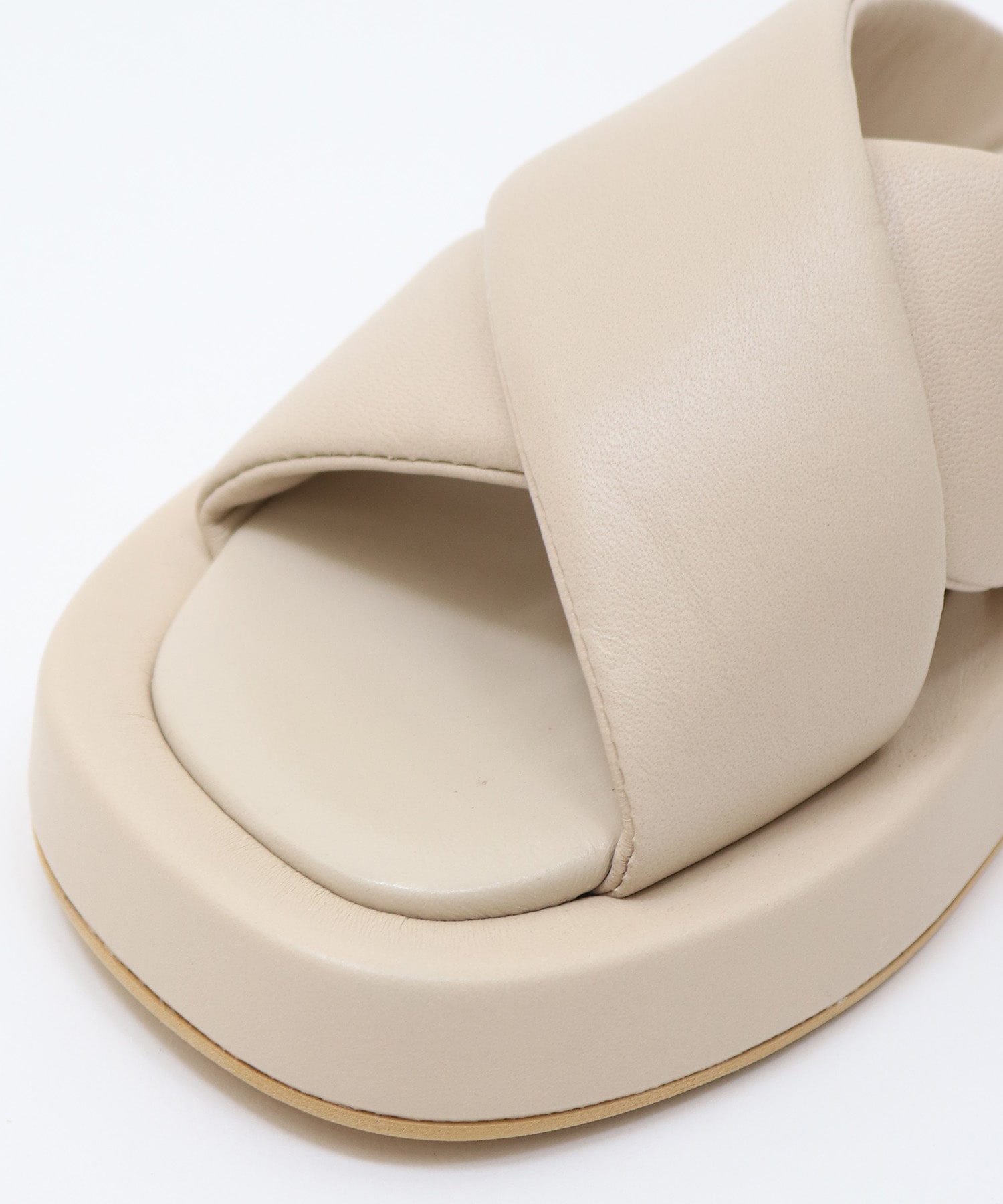 ＜FABIO RUSCONI＞EMA cross design platform sandal