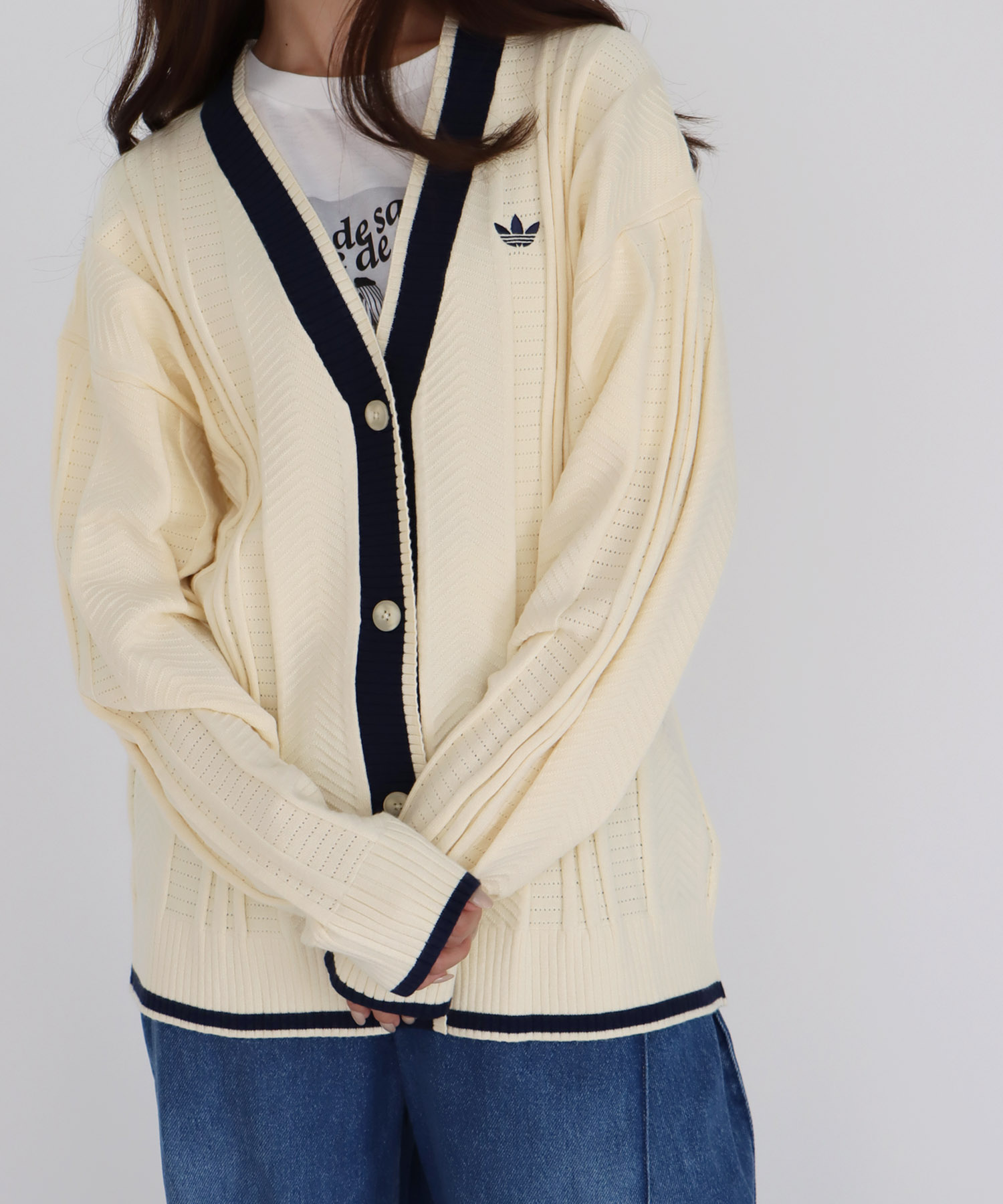 【adidas Originals/アディダスオリジナルス】CABLE KNIT CARDIGAN