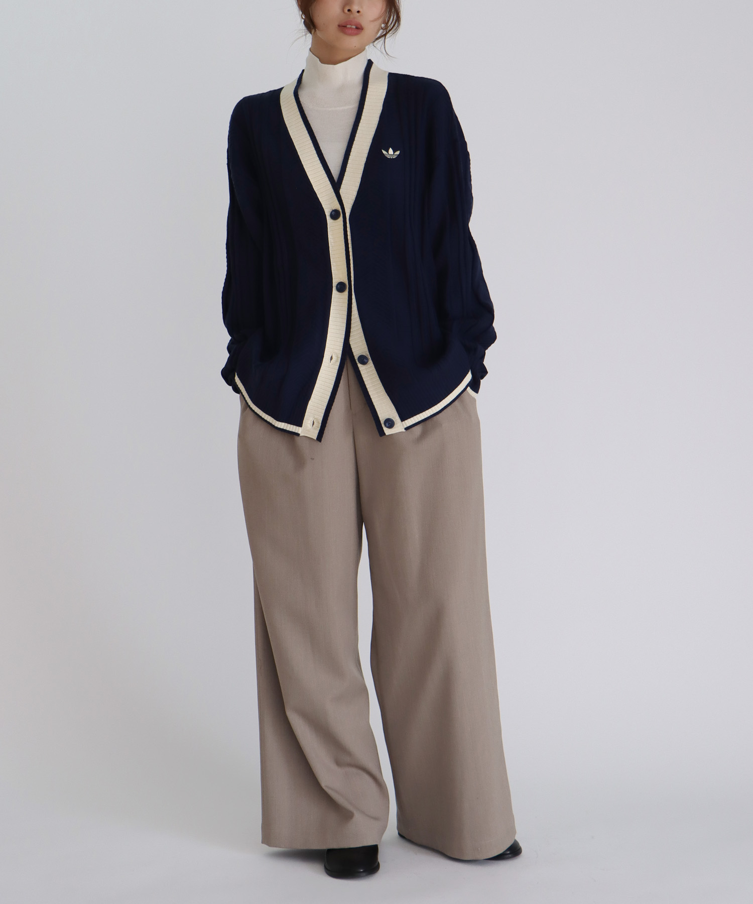 【adidas Originals/アディダスオリジナルス】CABLE KNIT CARDIGAN