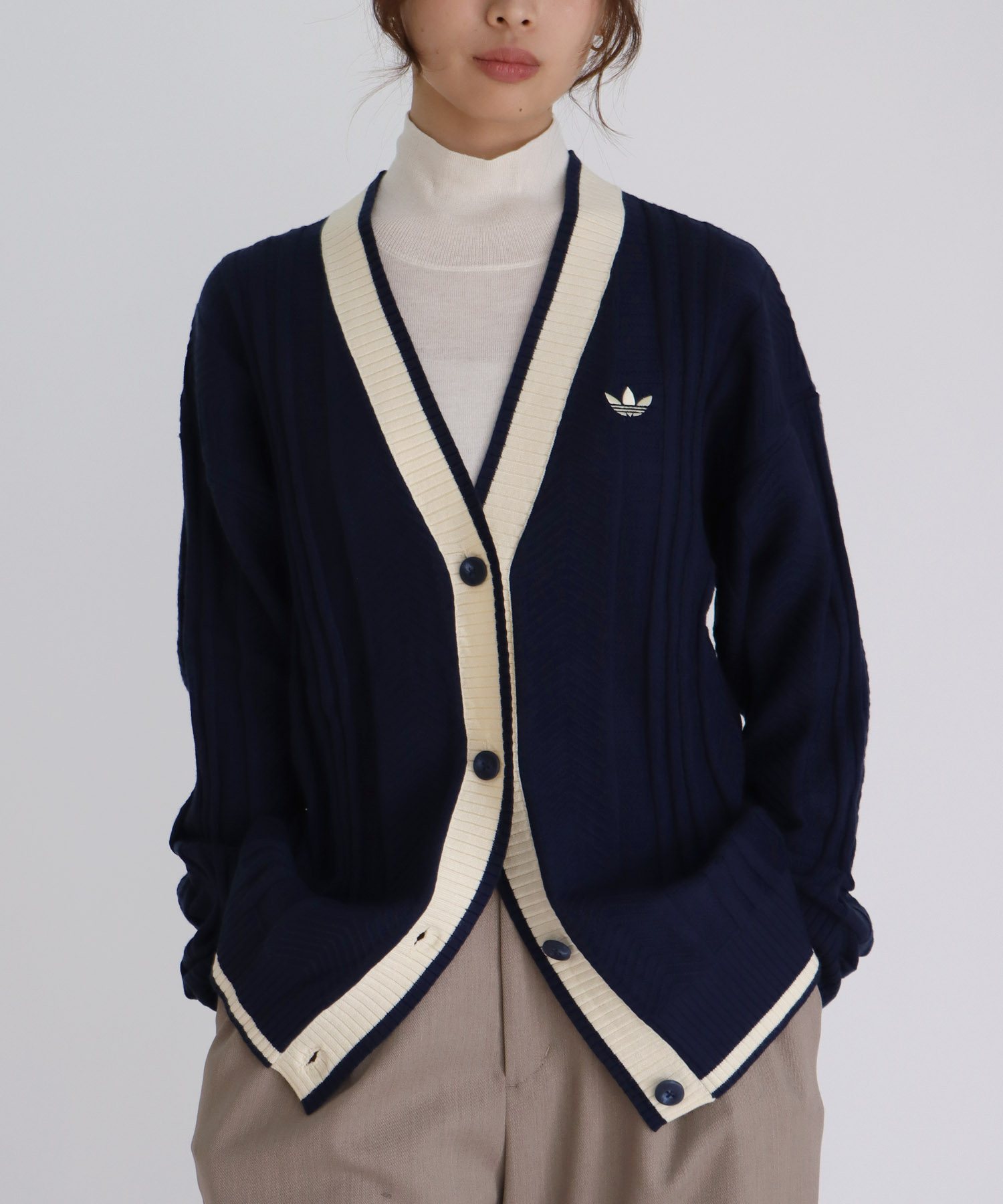 【adidas Originals/アディダスオリジナルス】CABLE KNIT CARDIGAN