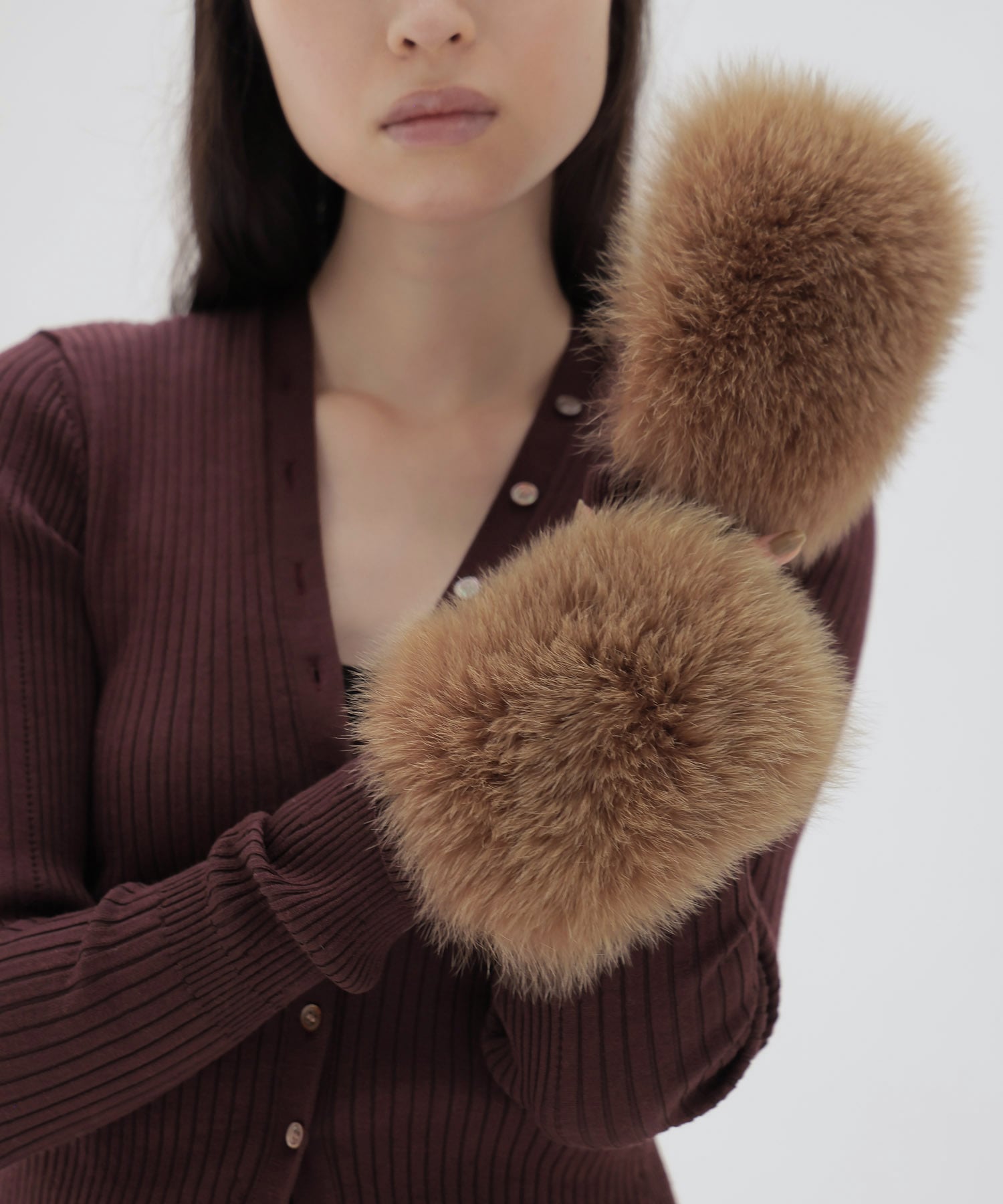 【ALPO/アルポ】FOX fur fingerless glove