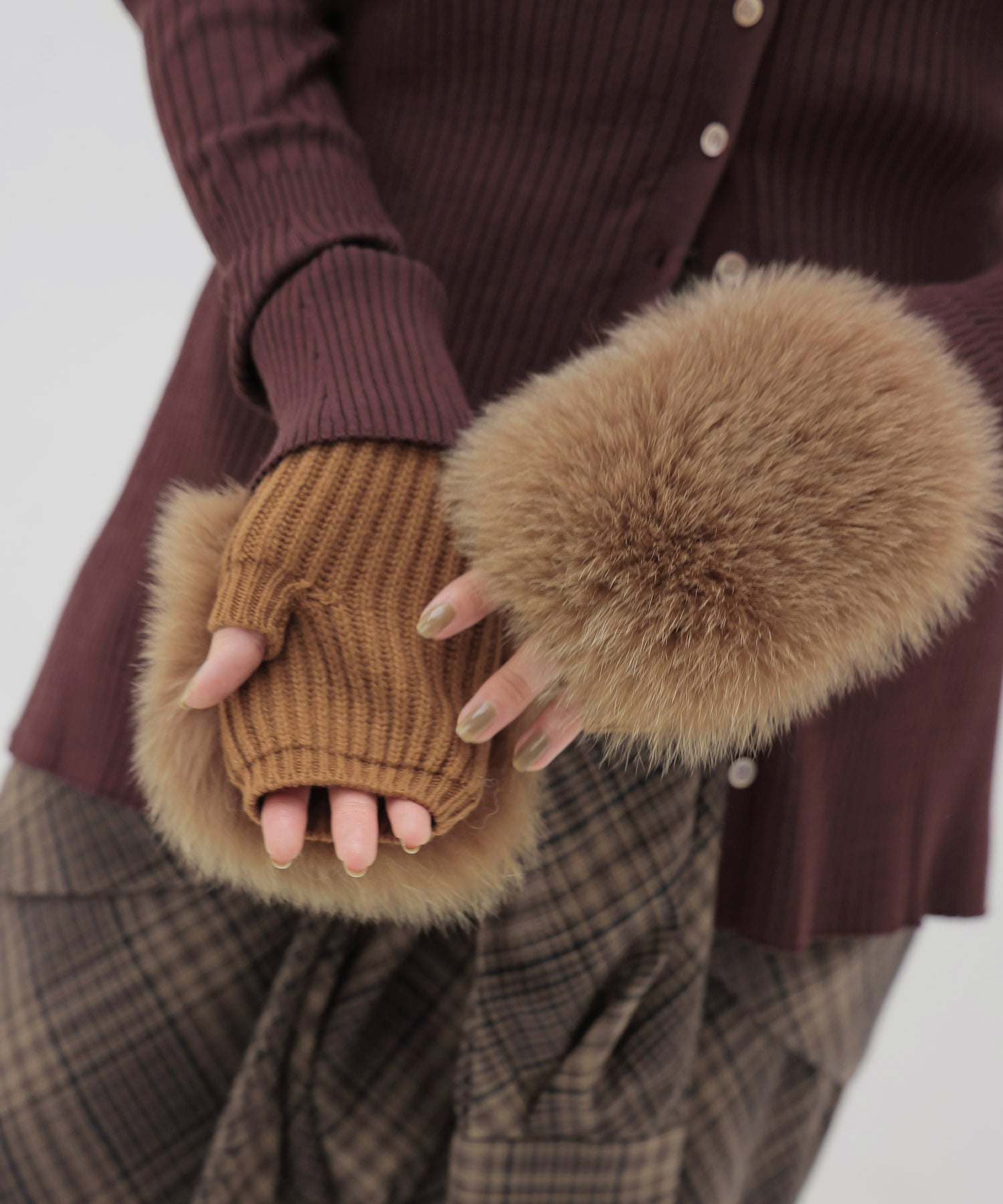 【ALPO/アルポ】FOX fur fingerless glove